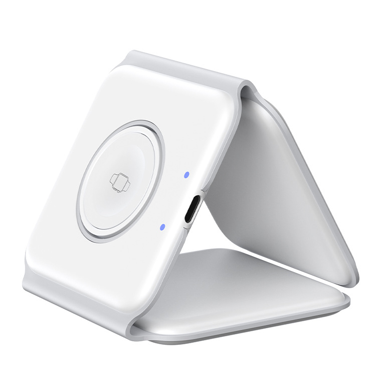 ​Ultra-Compact Foldable Charging Station: 15W Qi-Certified for Desk & Travel