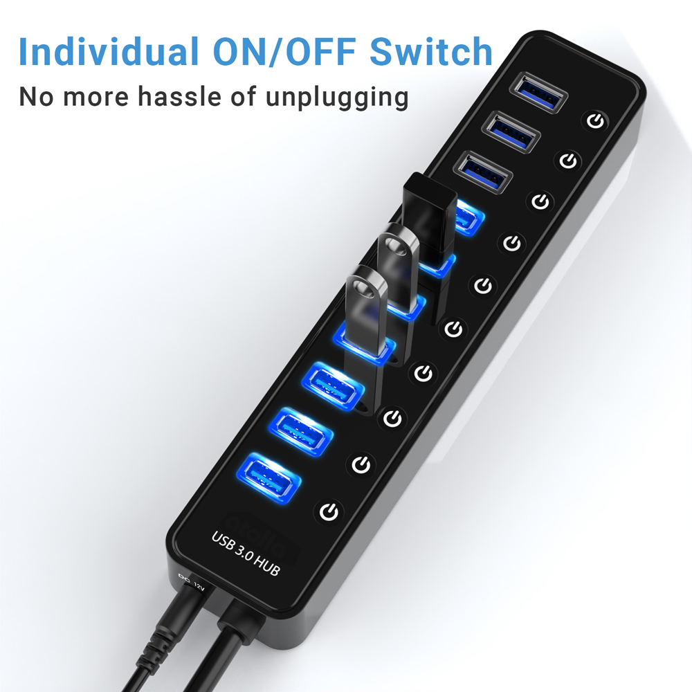 10-Port USB 3.0 Hub