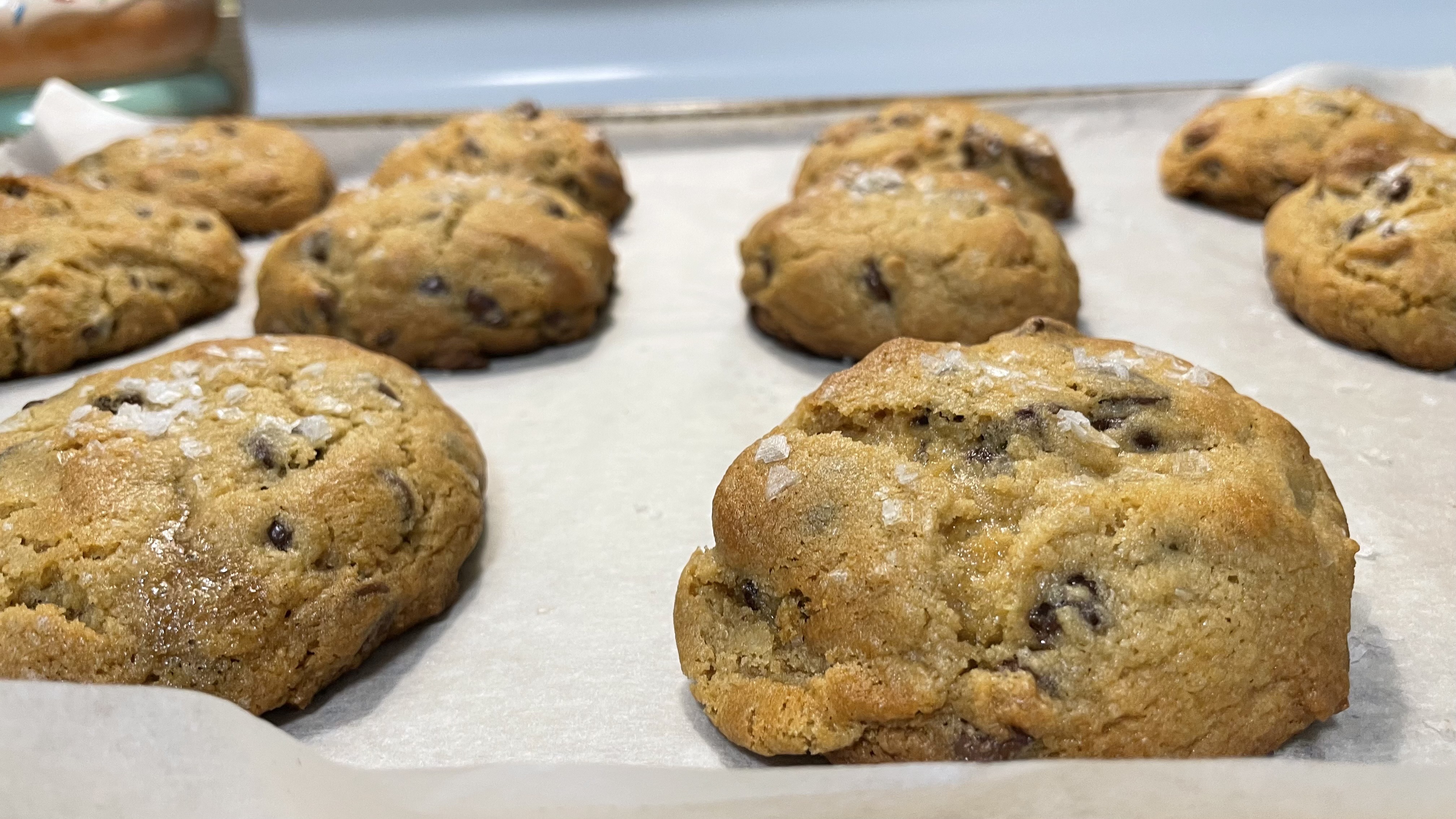 Salted Chocolate Chip Walnut Cookies