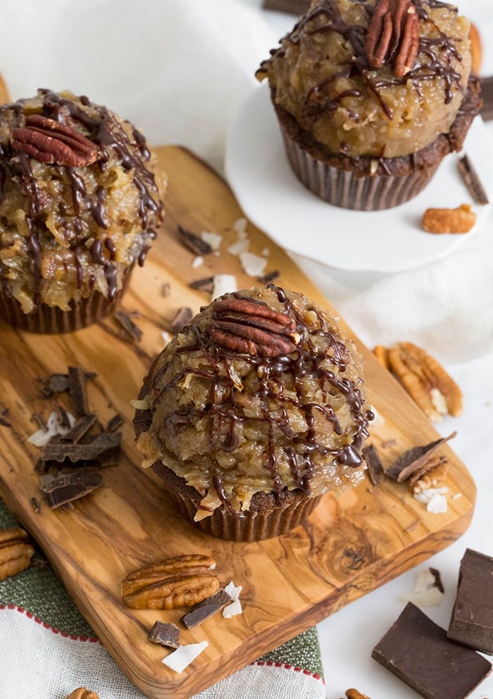 German chocolate cupcake w/ german chocolate topping 