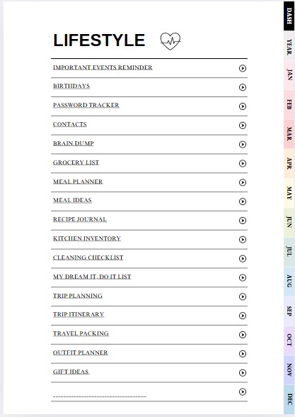 Digital Lifestyle Organizer Journal
