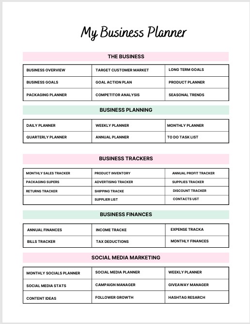 2025 Business Planner 