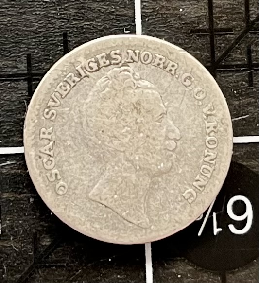 1855AG - 1/16 Riksdaler - Oscar I - Sweden