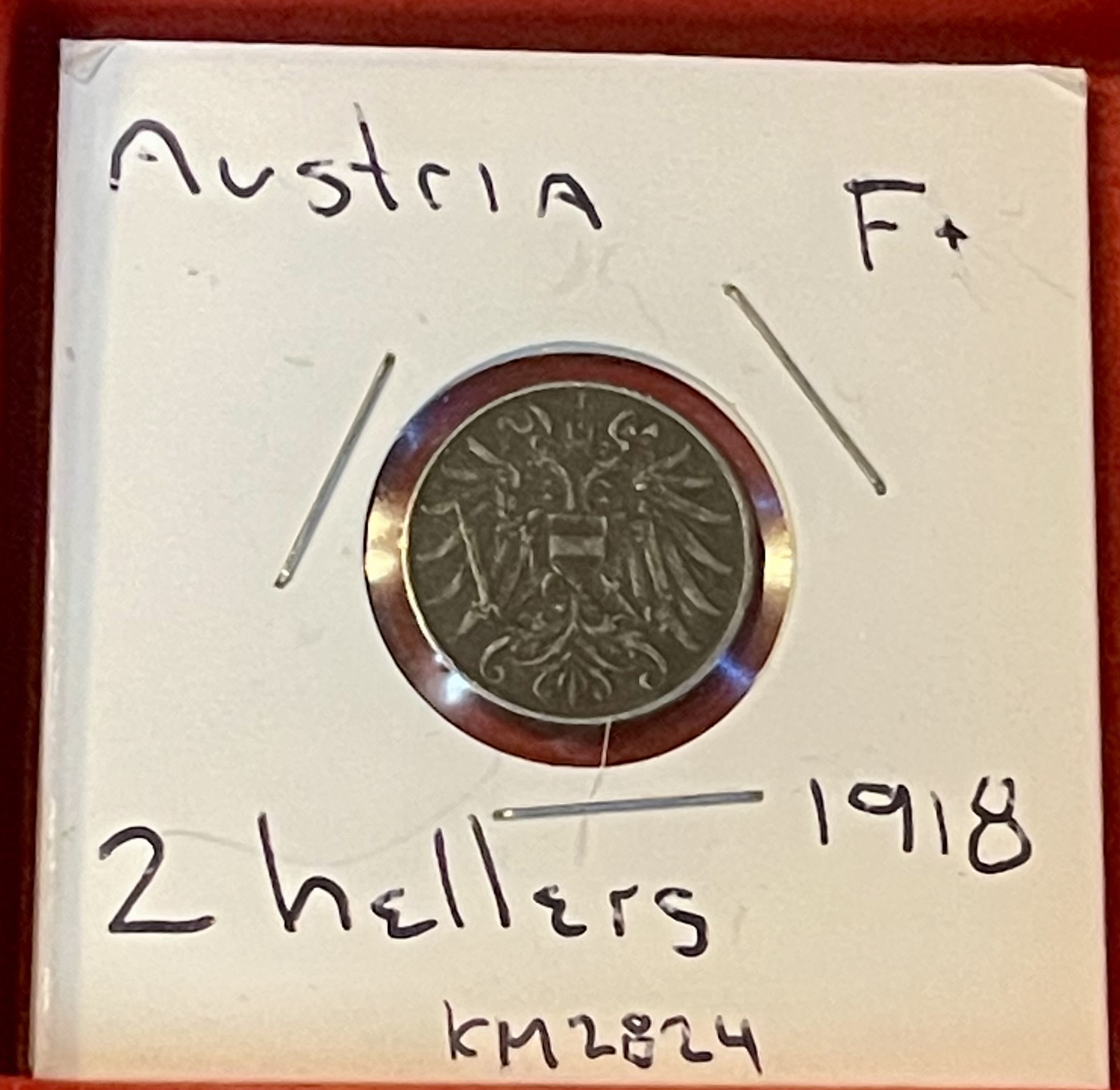 1918 Austria 2 Heller Coin