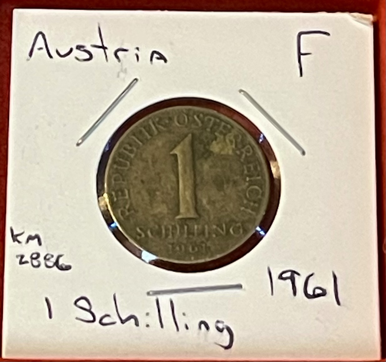 1961 Austria 1 Schilling Coin