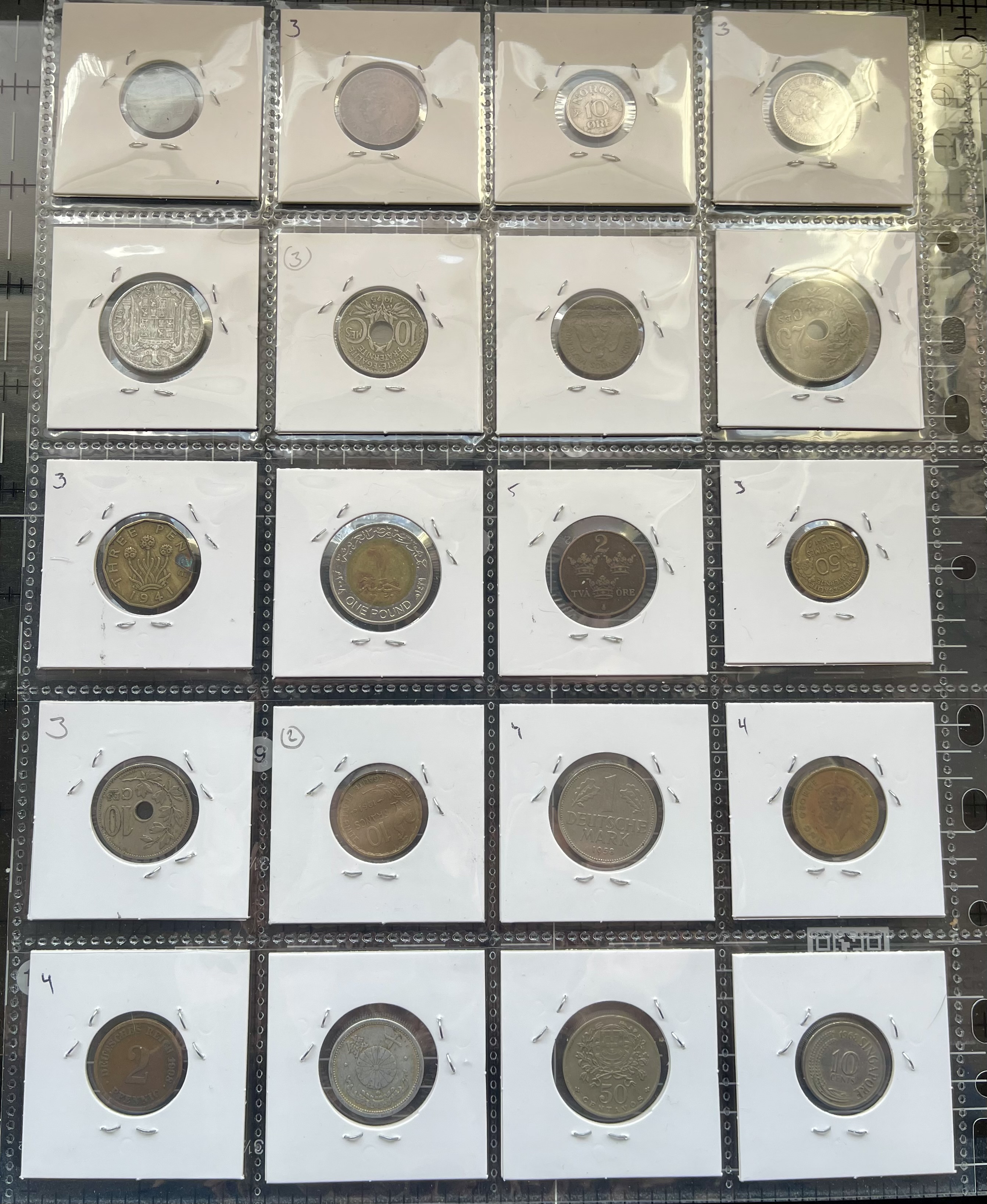 World Coin Collection - Full Sheet - 010