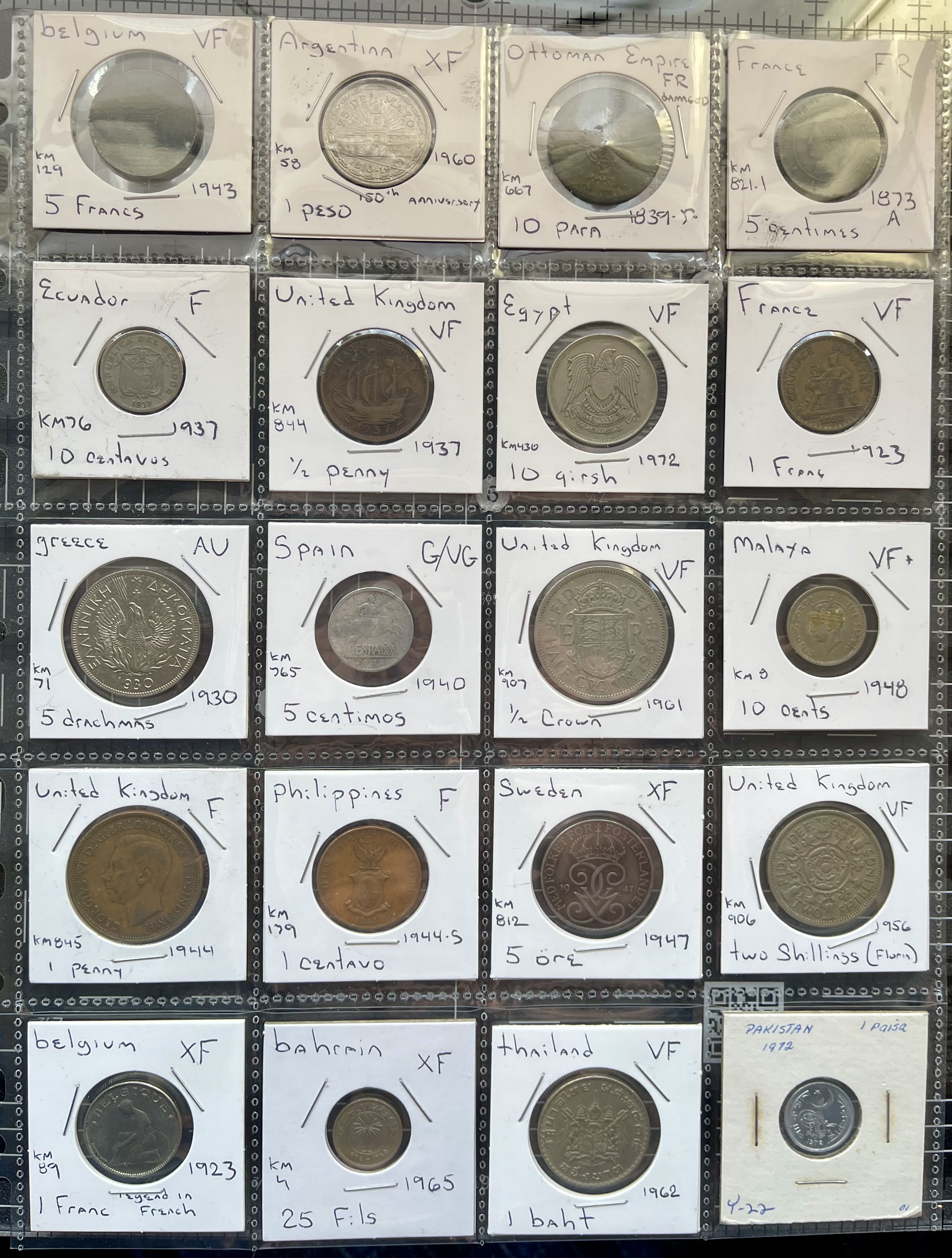 World Coin Collection - Full Sheet - 014