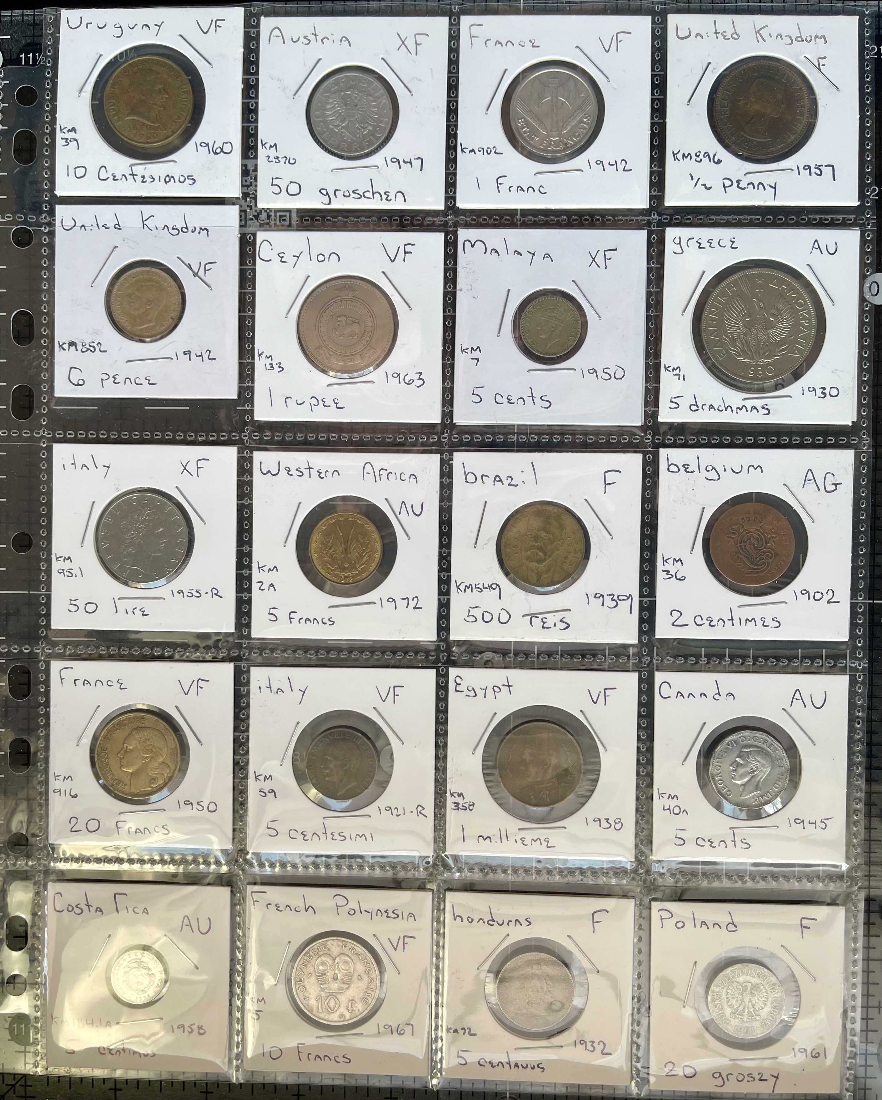 World Coin Collection - Full Sheet - 017