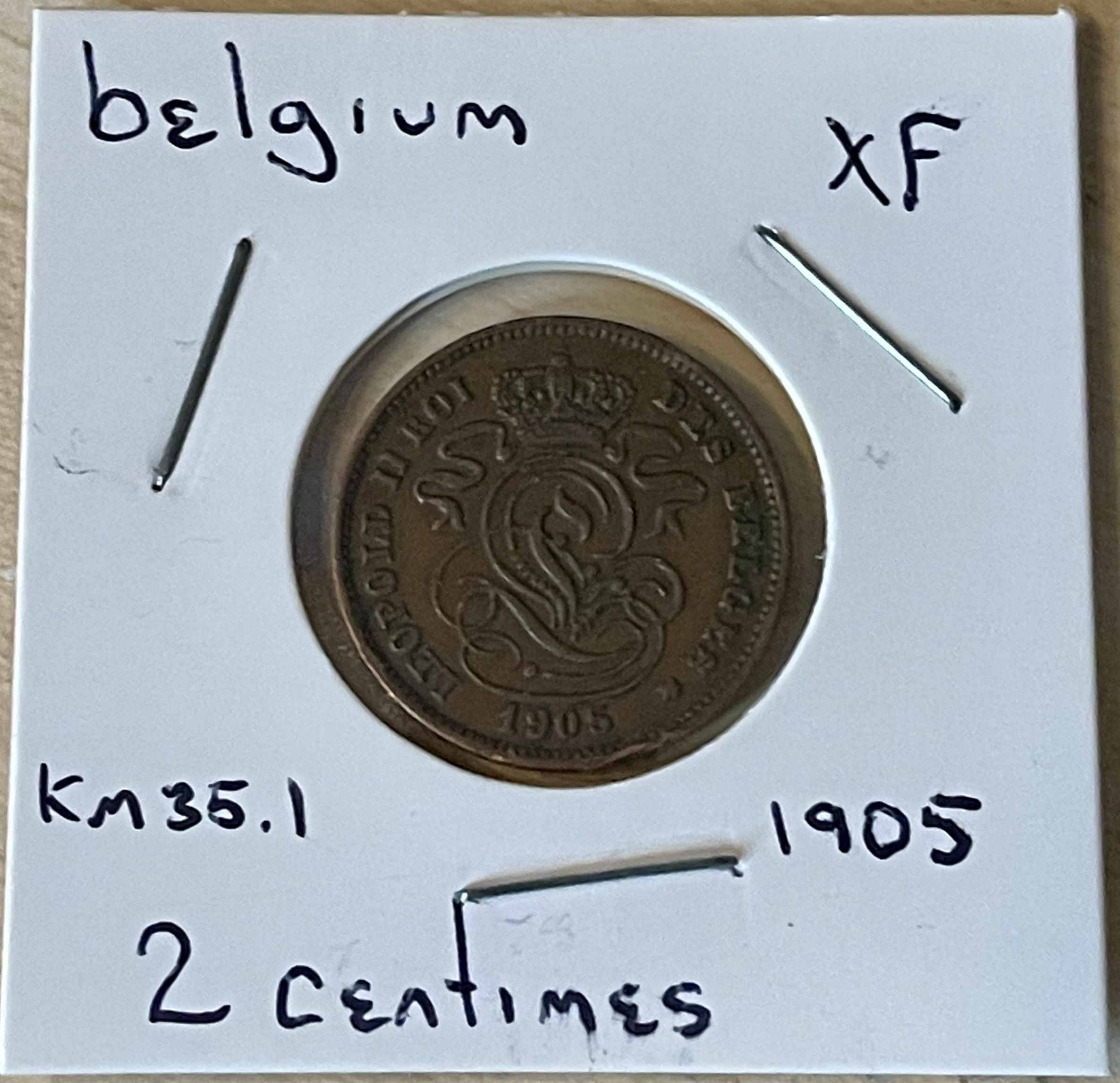 1905 - 2 Centimes - Belgium