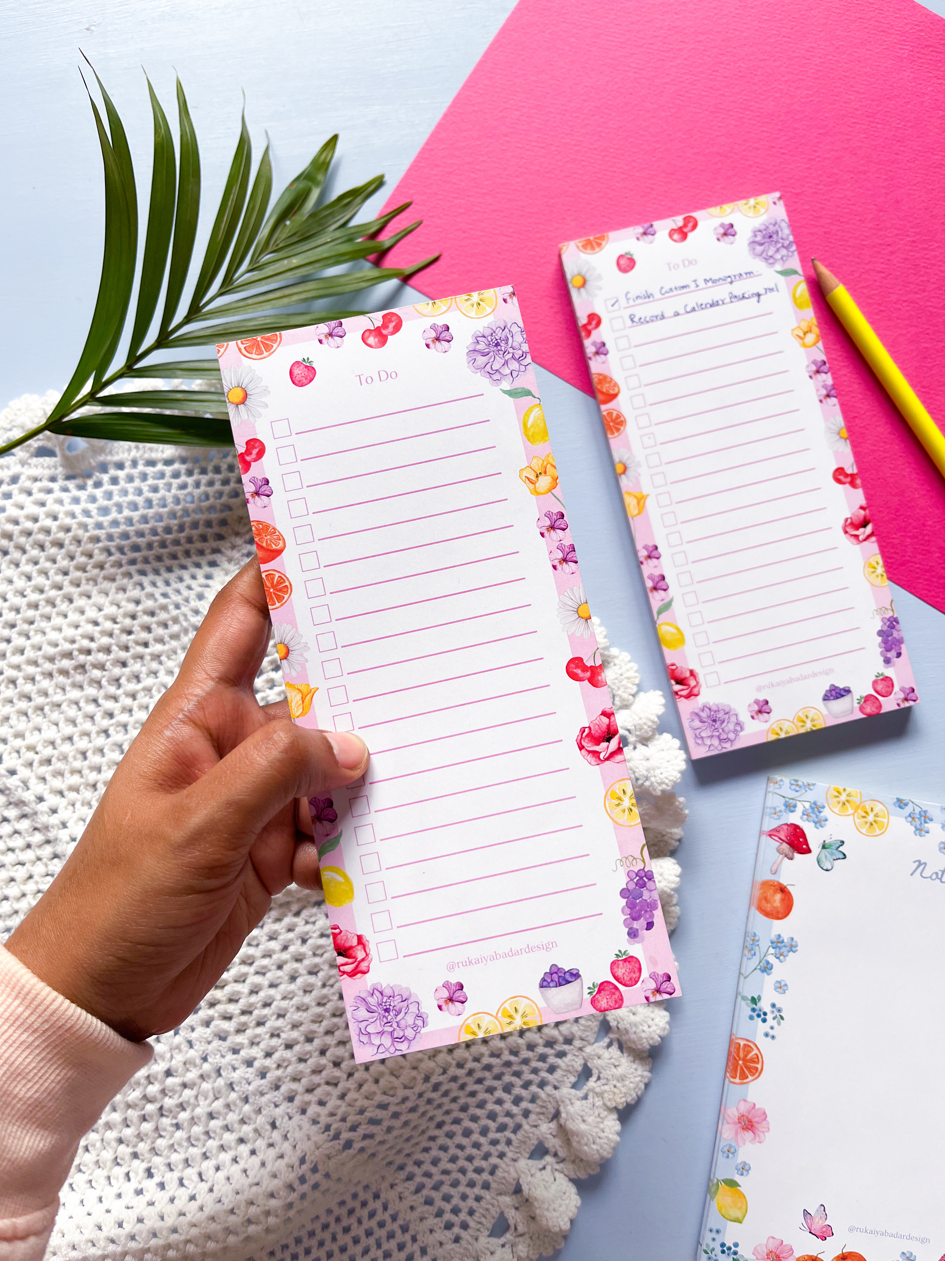  Fruit & Floral To-Do List Notepad 