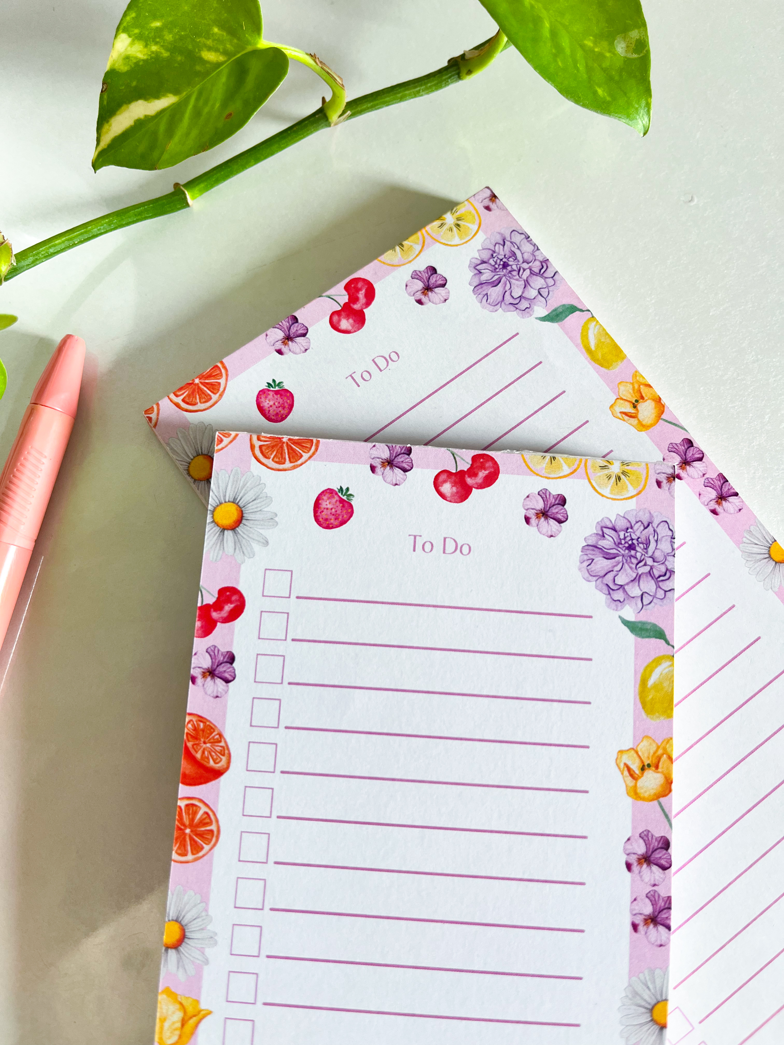  Fruit & Floral To-Do List Notepad 