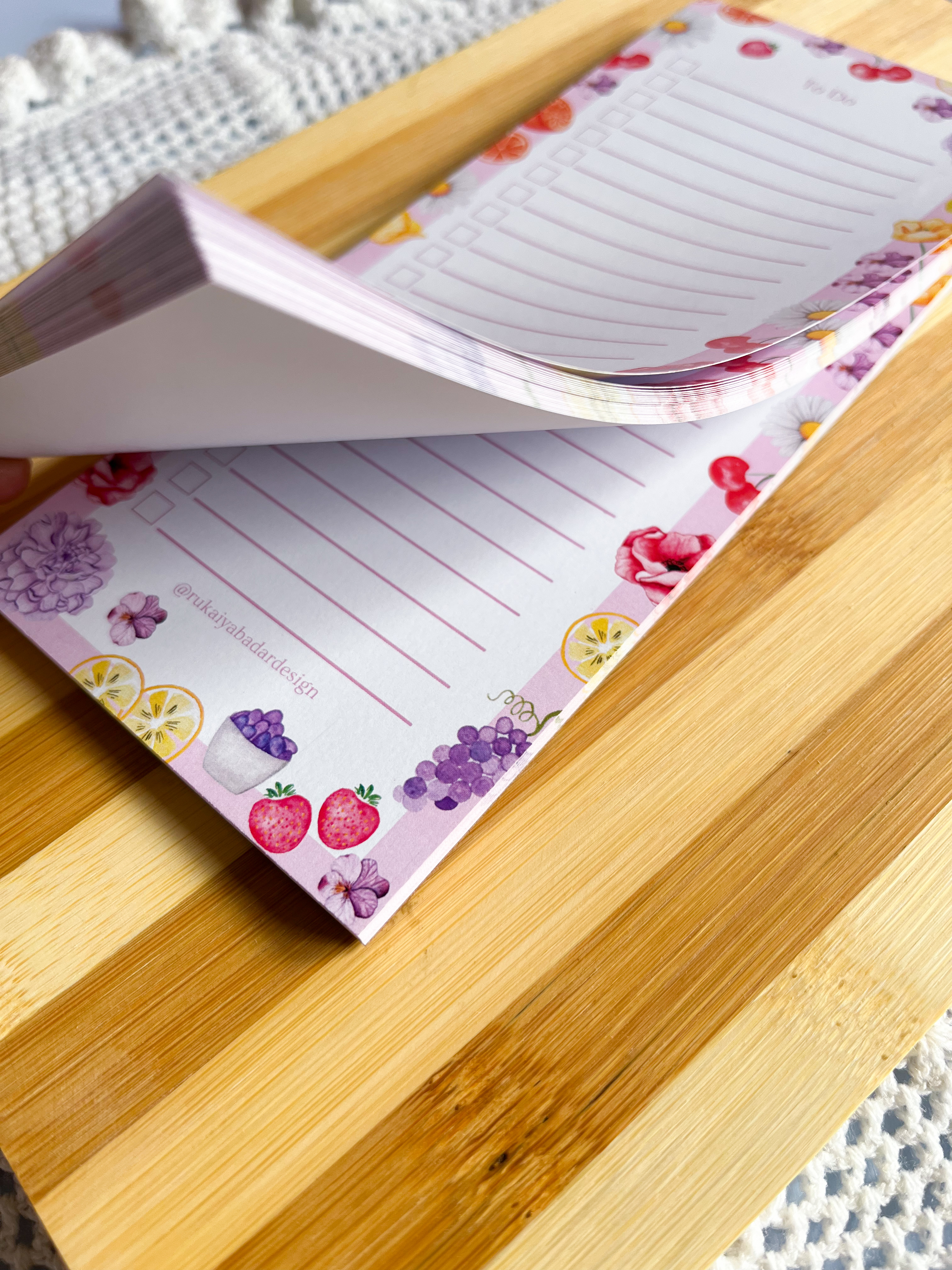  Fruit & Floral To-Do List Notepad 