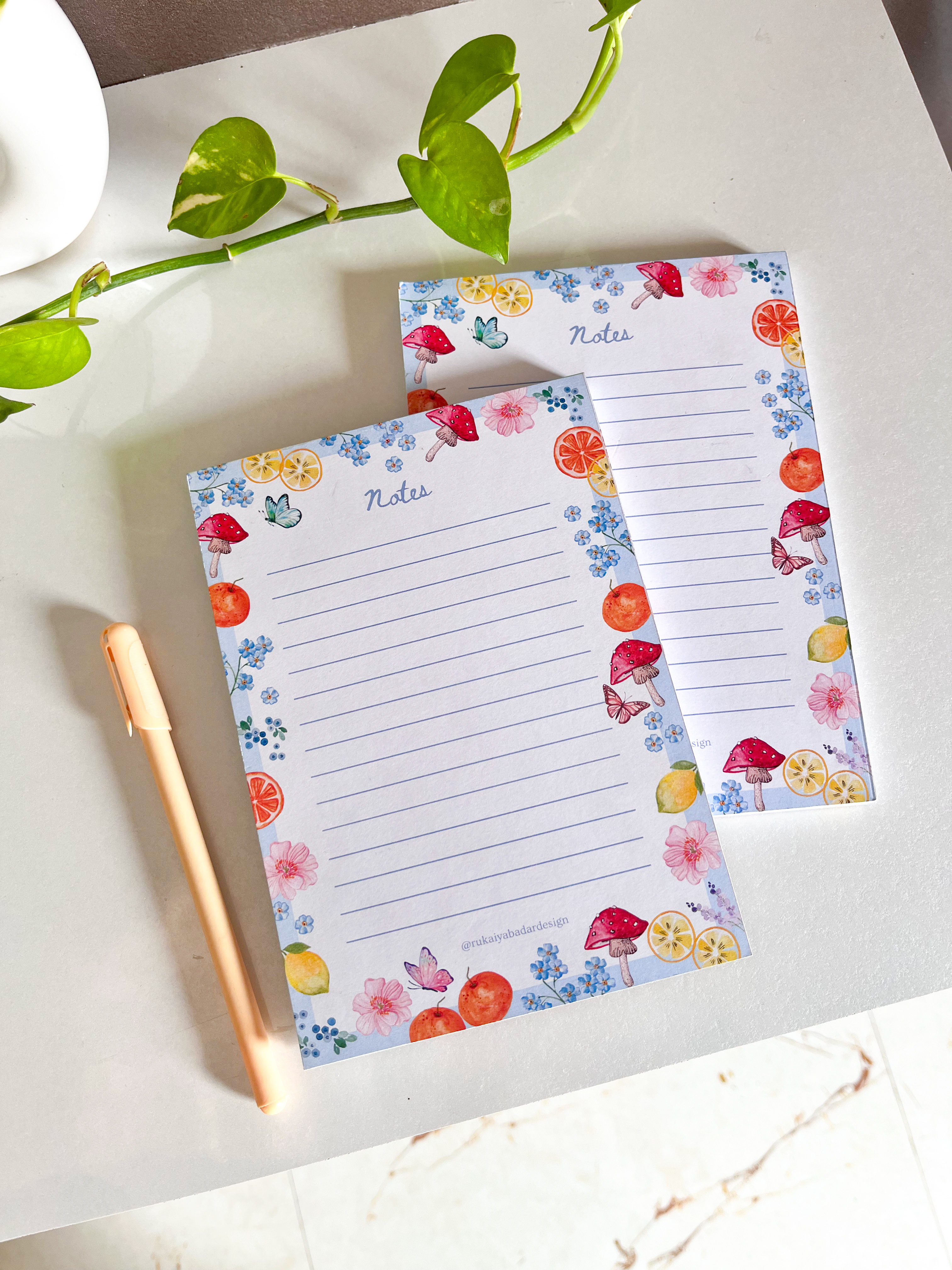 Citrus and Nature Lined Notepad 