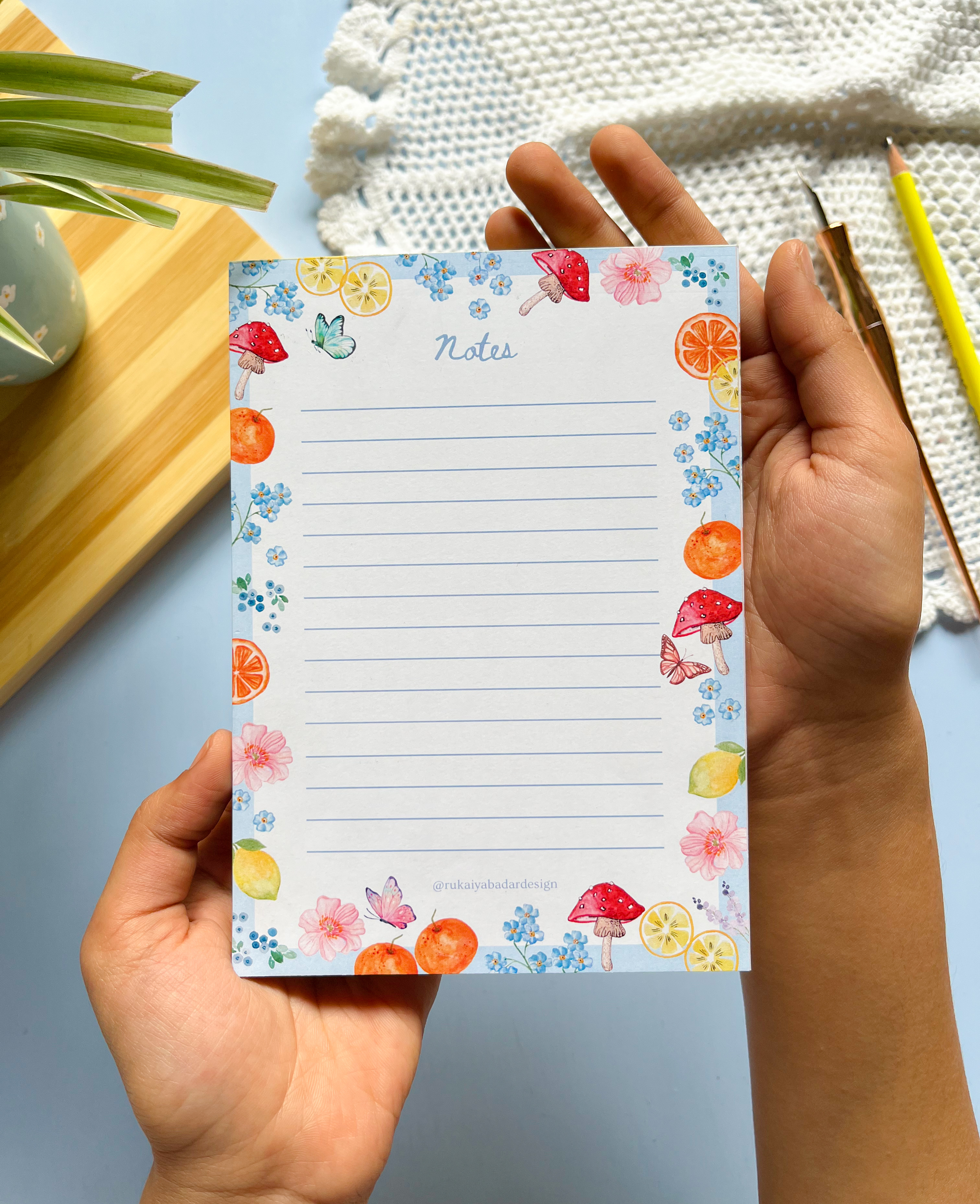 Citrus and Nature Lined Notepad 