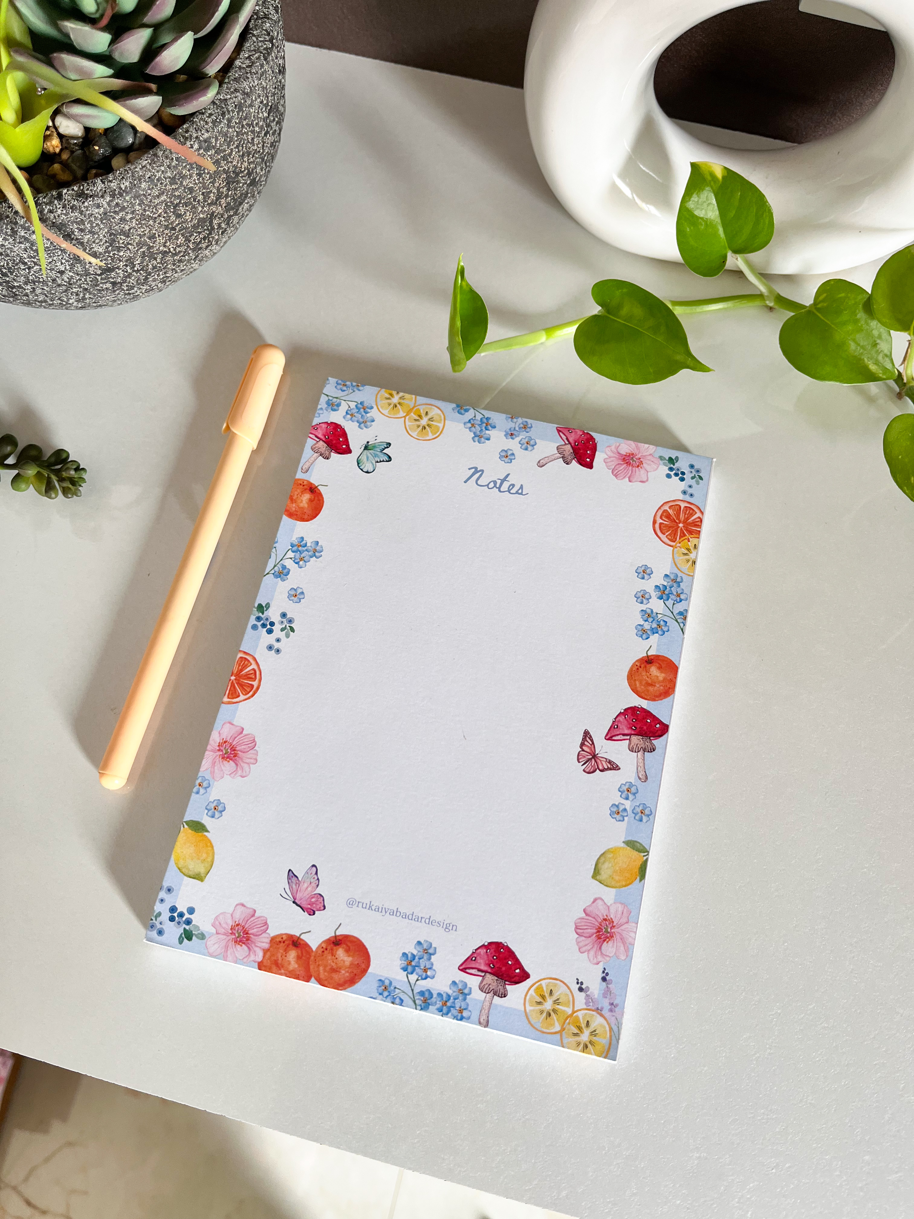Citrus and Nature Unlined Notepad 