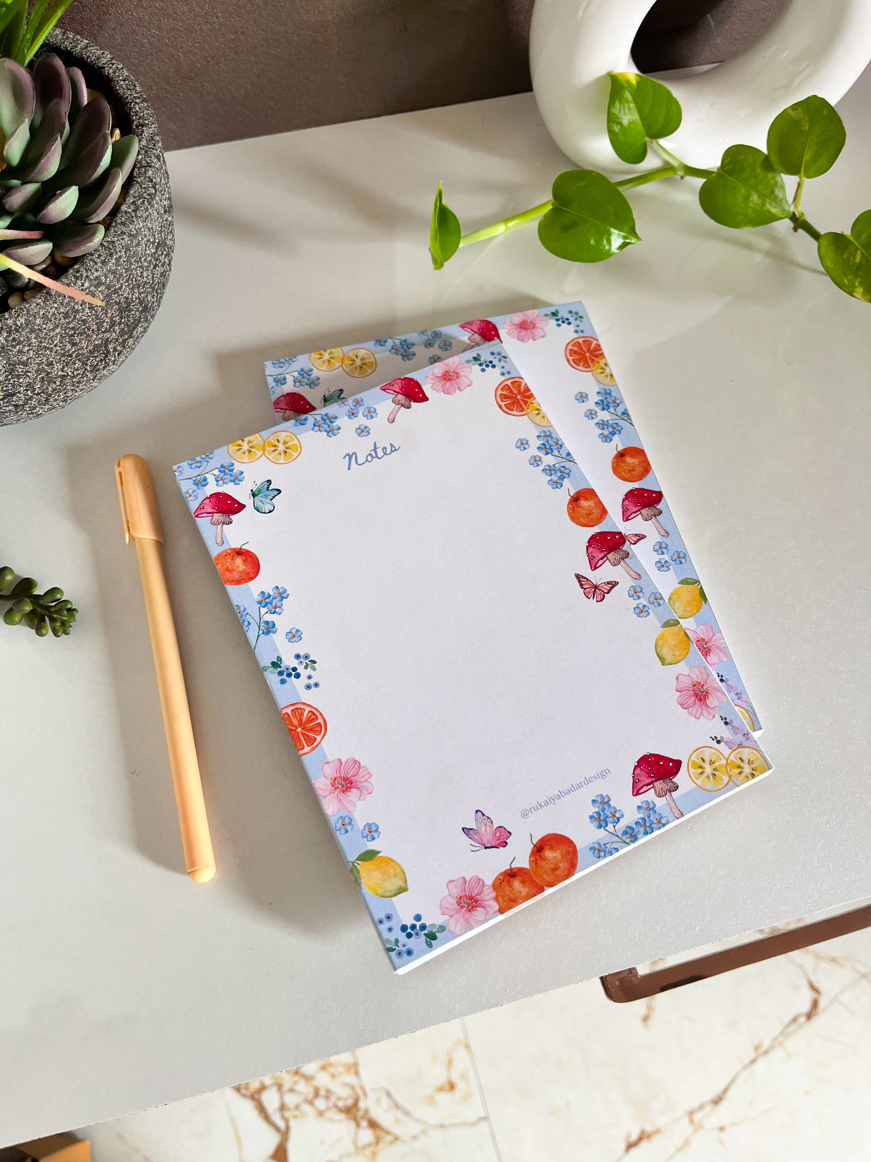 Citrus and Nature Unlined Notepad 