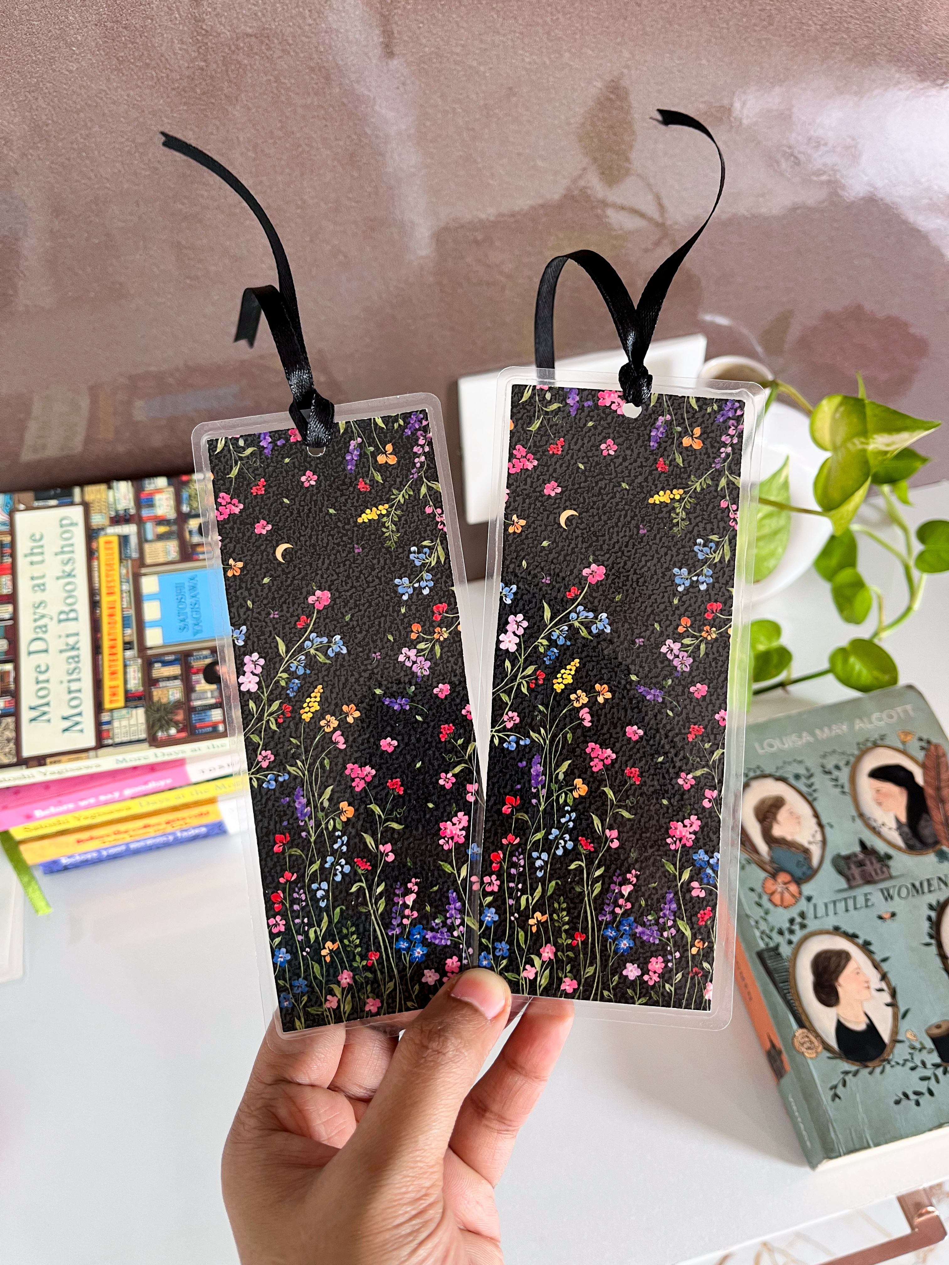 Midnight Blooms Bookmark