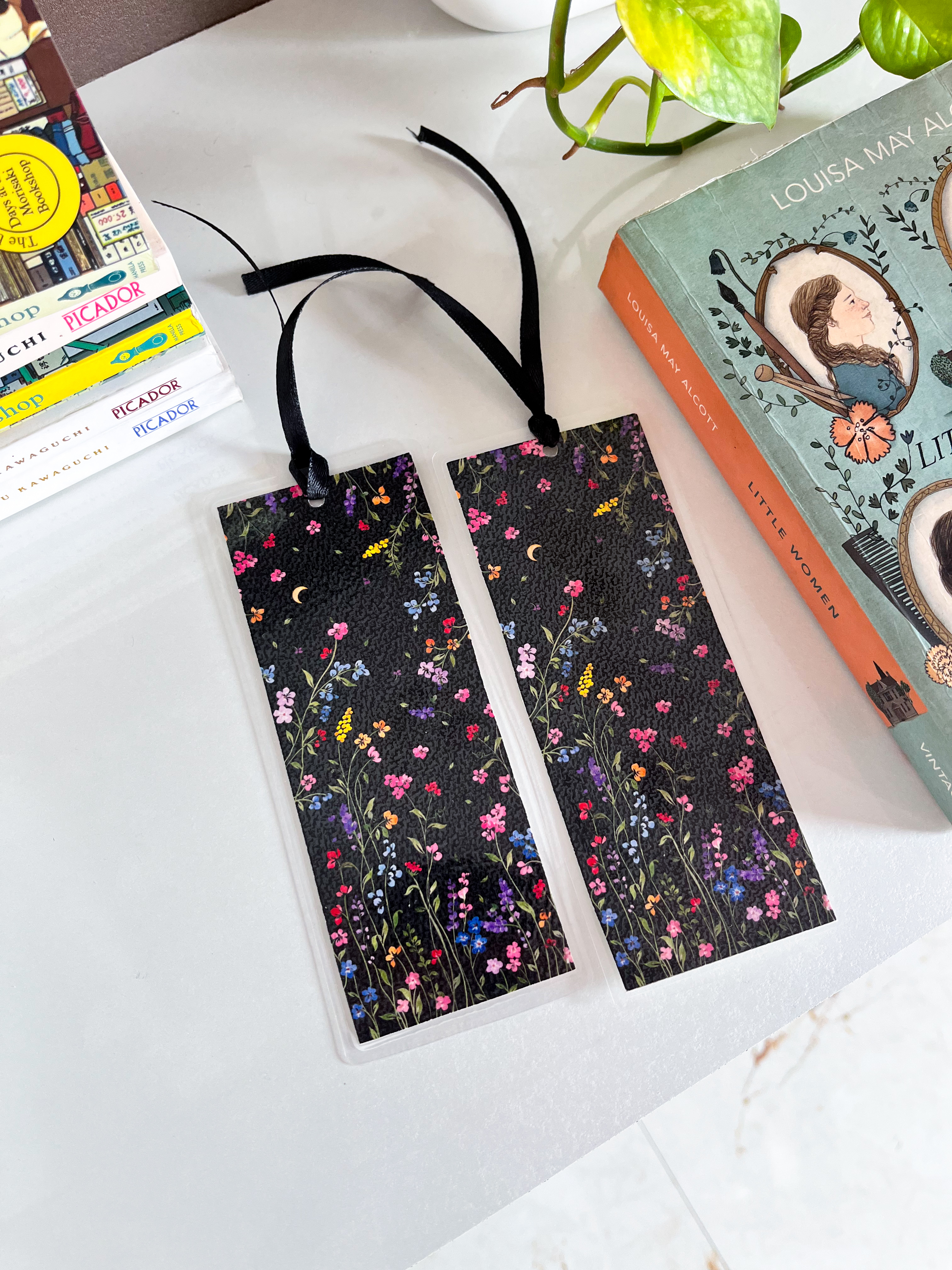 Midnight Blooms Bookmark