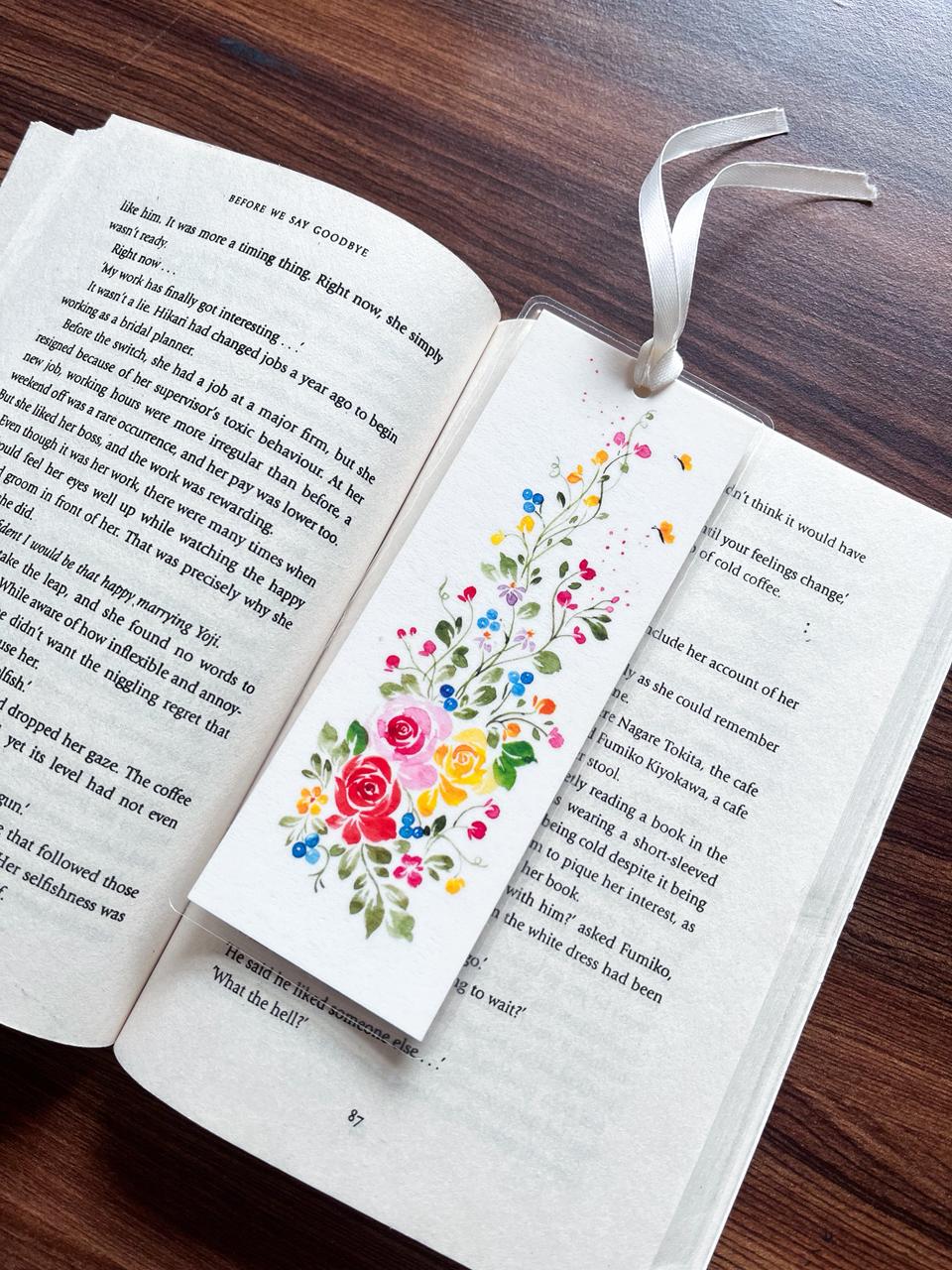 Set of 4 Modern Floral Bookmarks