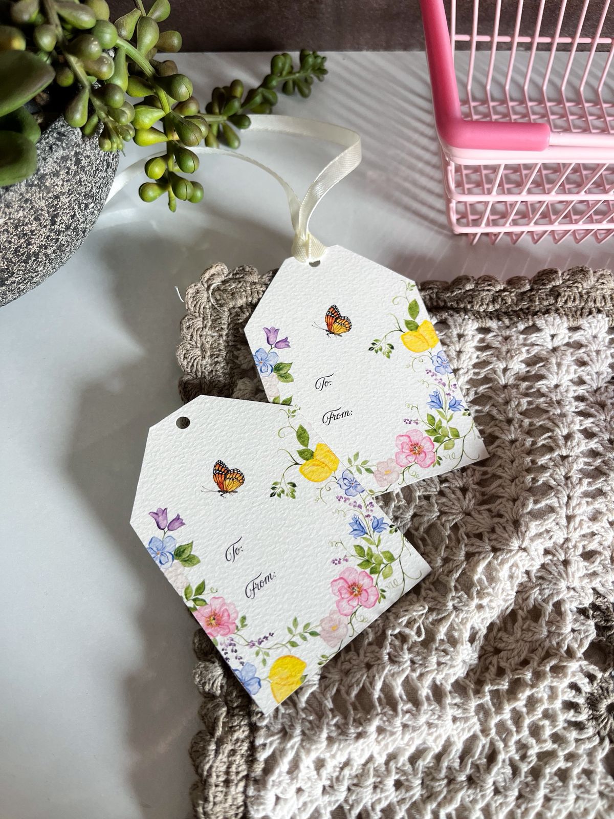 Set of 8 lemons and florals Gift Tags