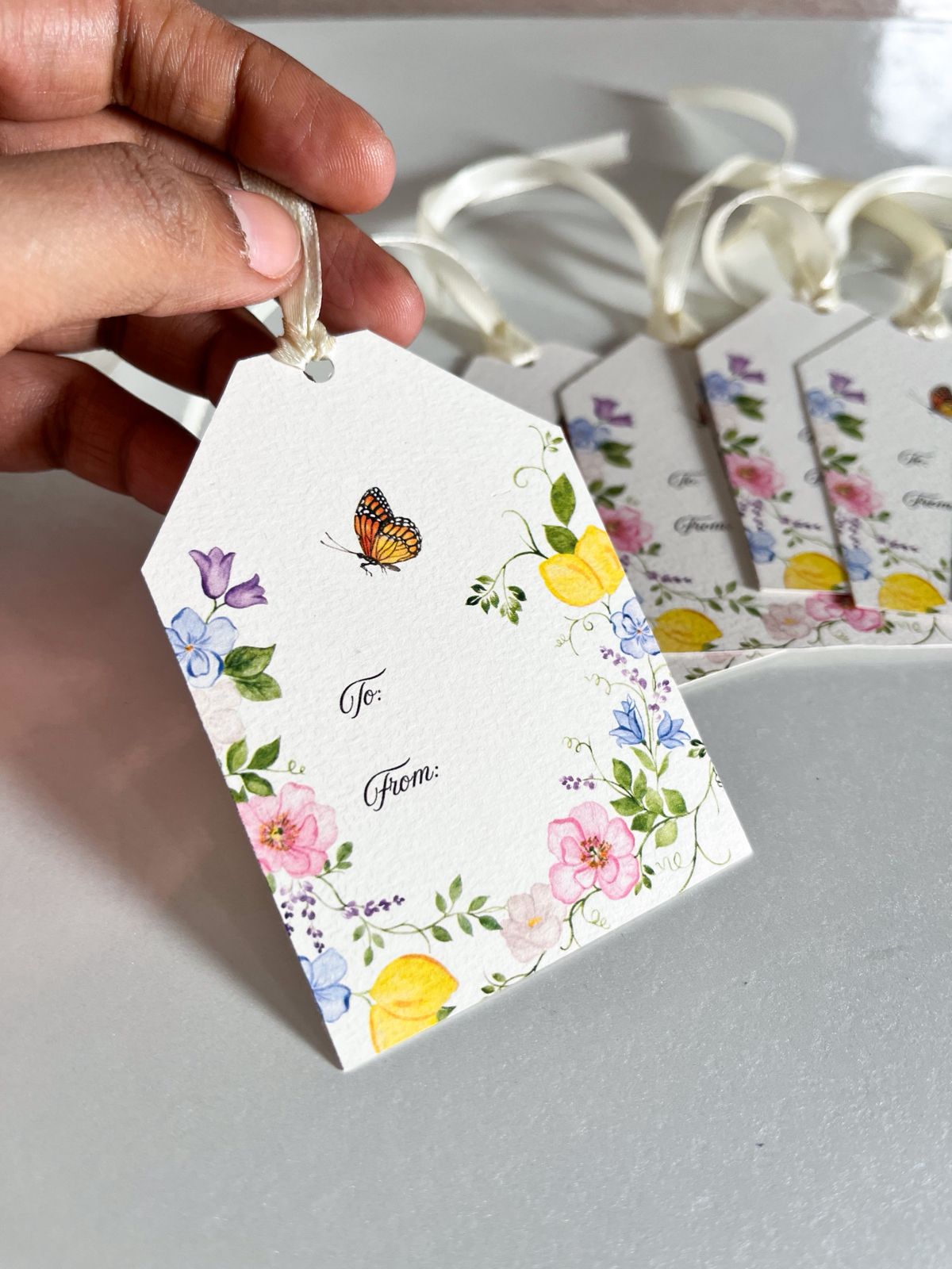 Set of 8 lemons and florals Gift Tags