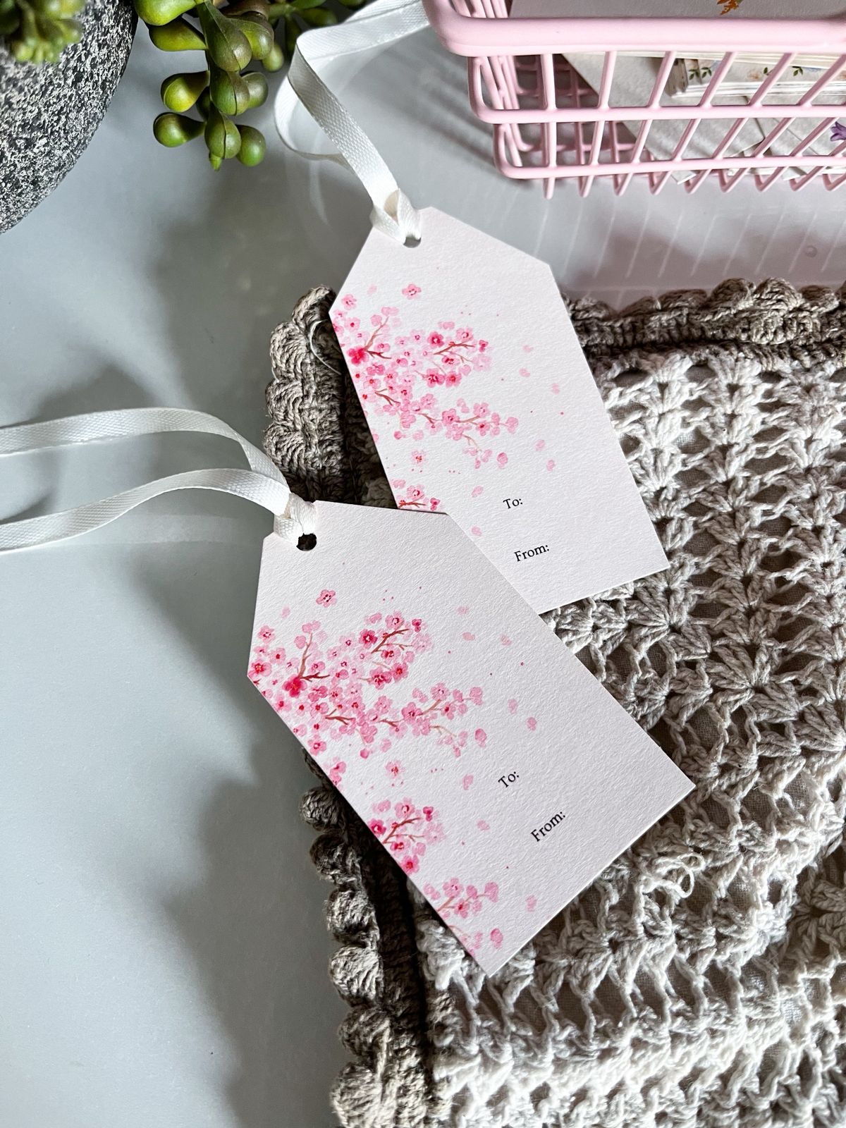 Set of 8 Branching Blooms Gift Tags