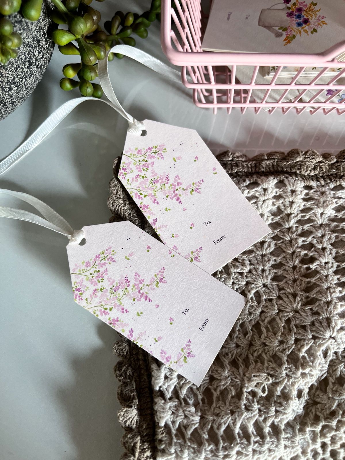 Set of 8 Branching Blooms Gift Tags