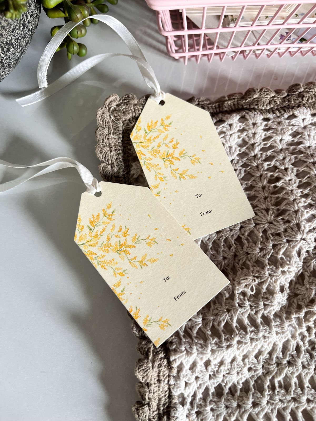 Set of 8 Branching Blooms Gift Tags