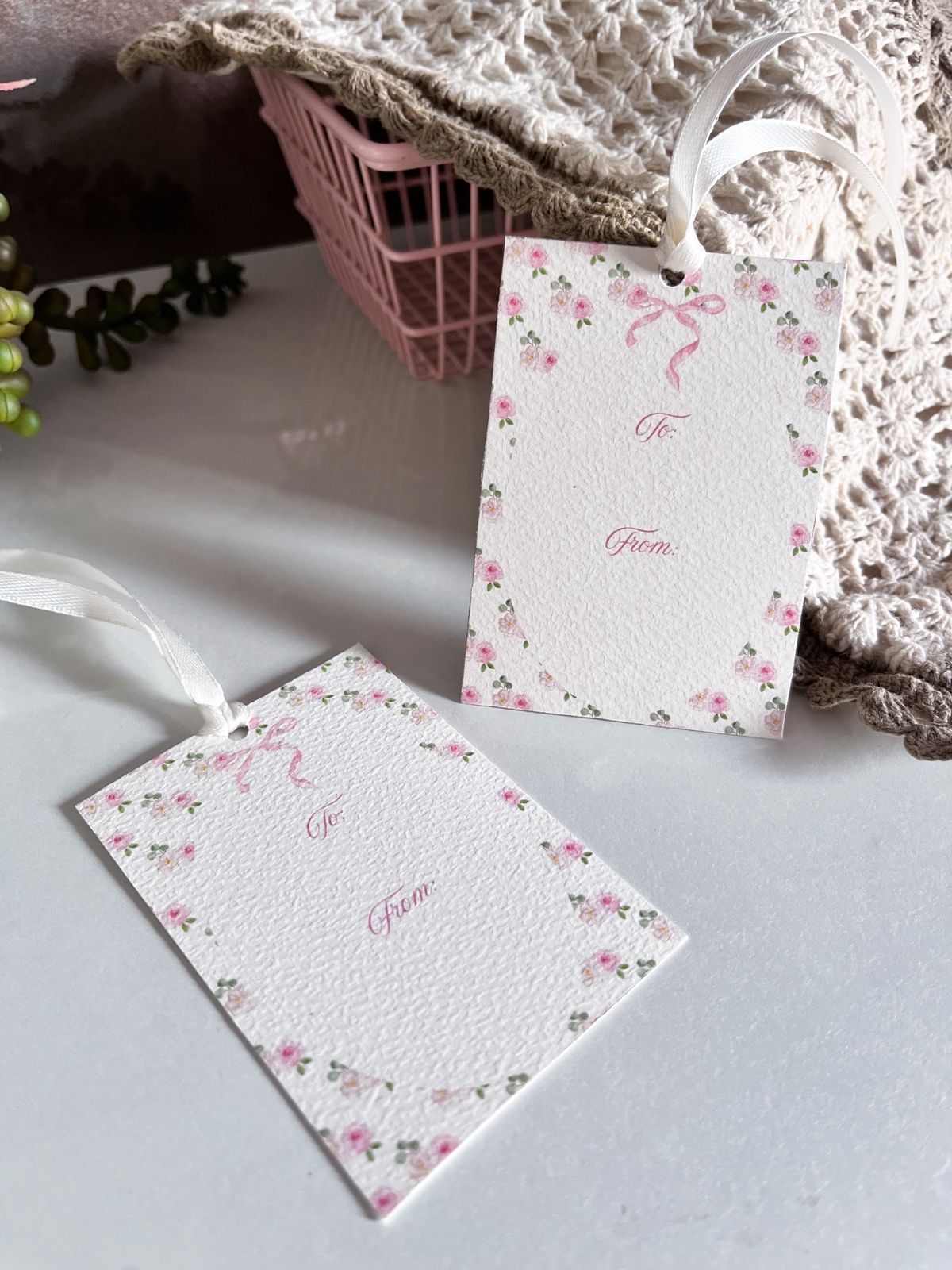 Petals and Bows Set of 8 Gift Tags