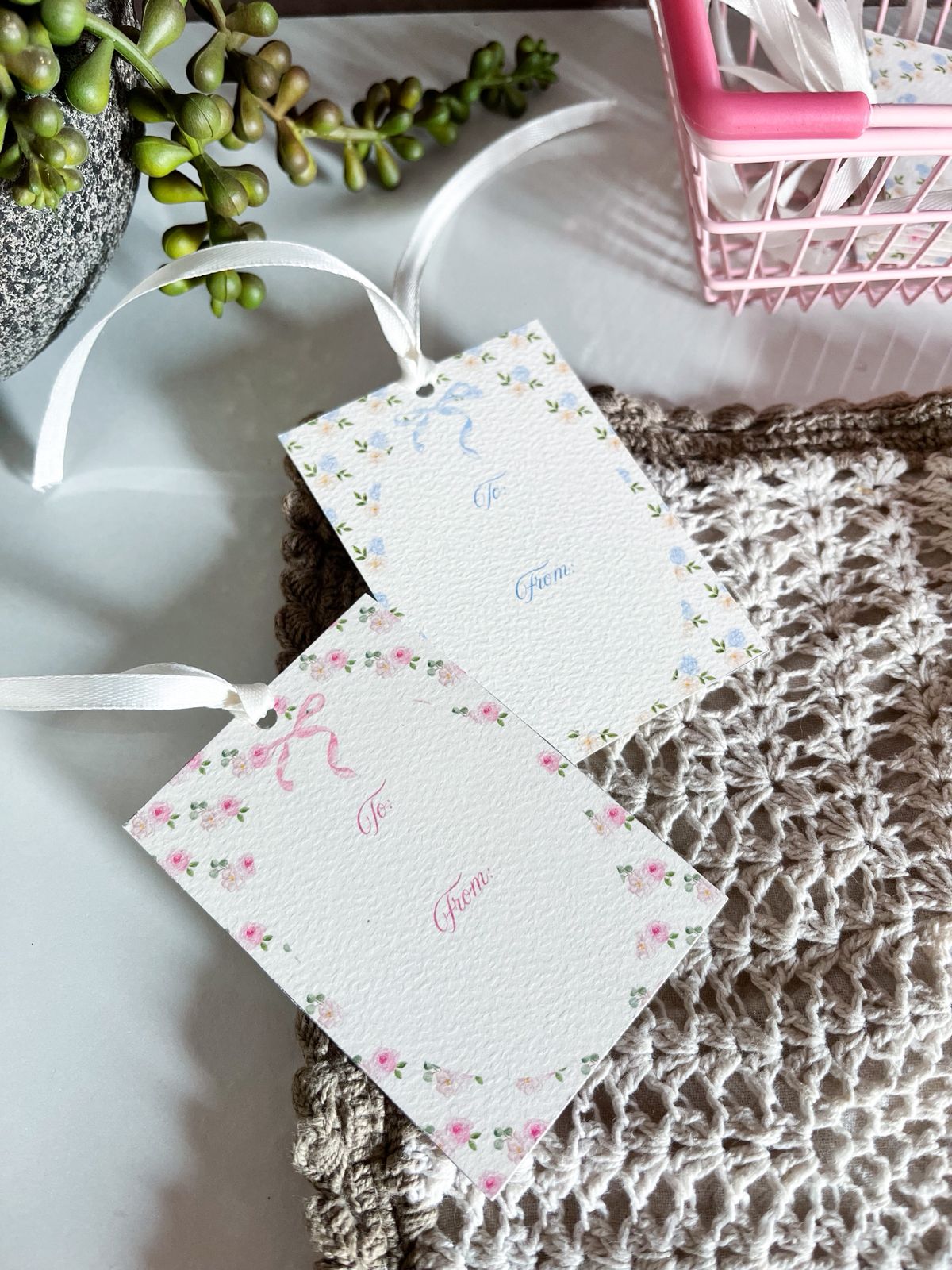 Petals and Bows Set of 8 Gift Tags