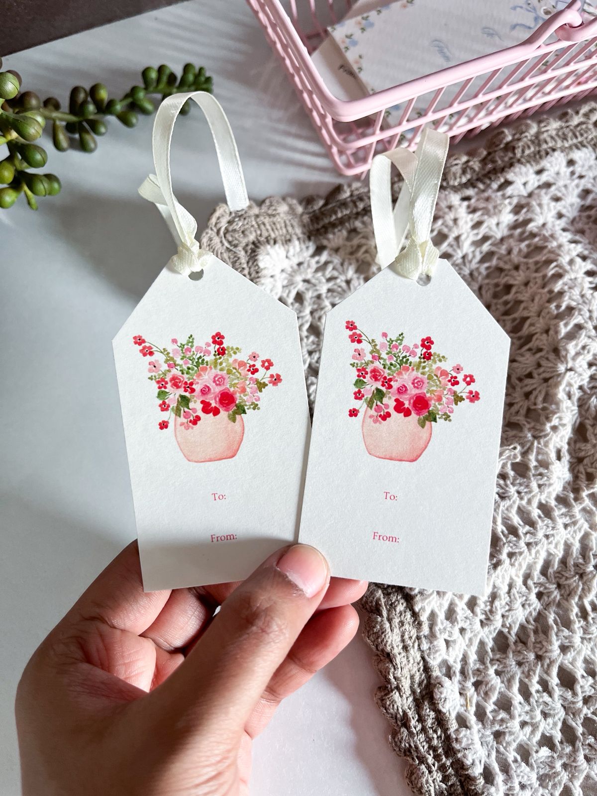 Floral Vase Gift Tags
