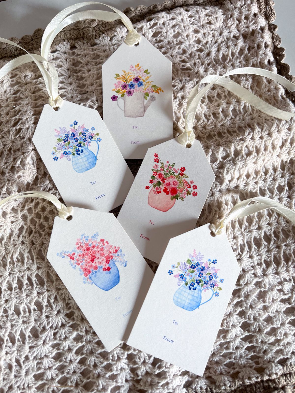 Floral Vase Gift Tags