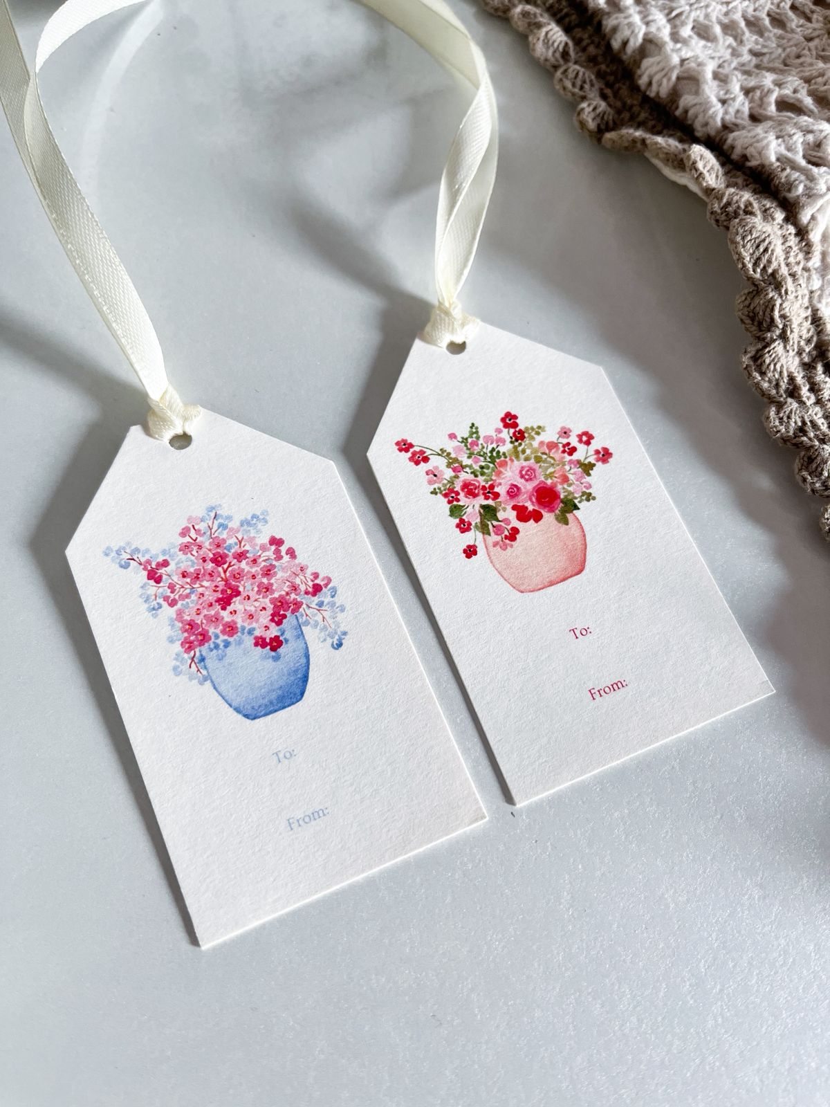 Floral Vase Gift Tags