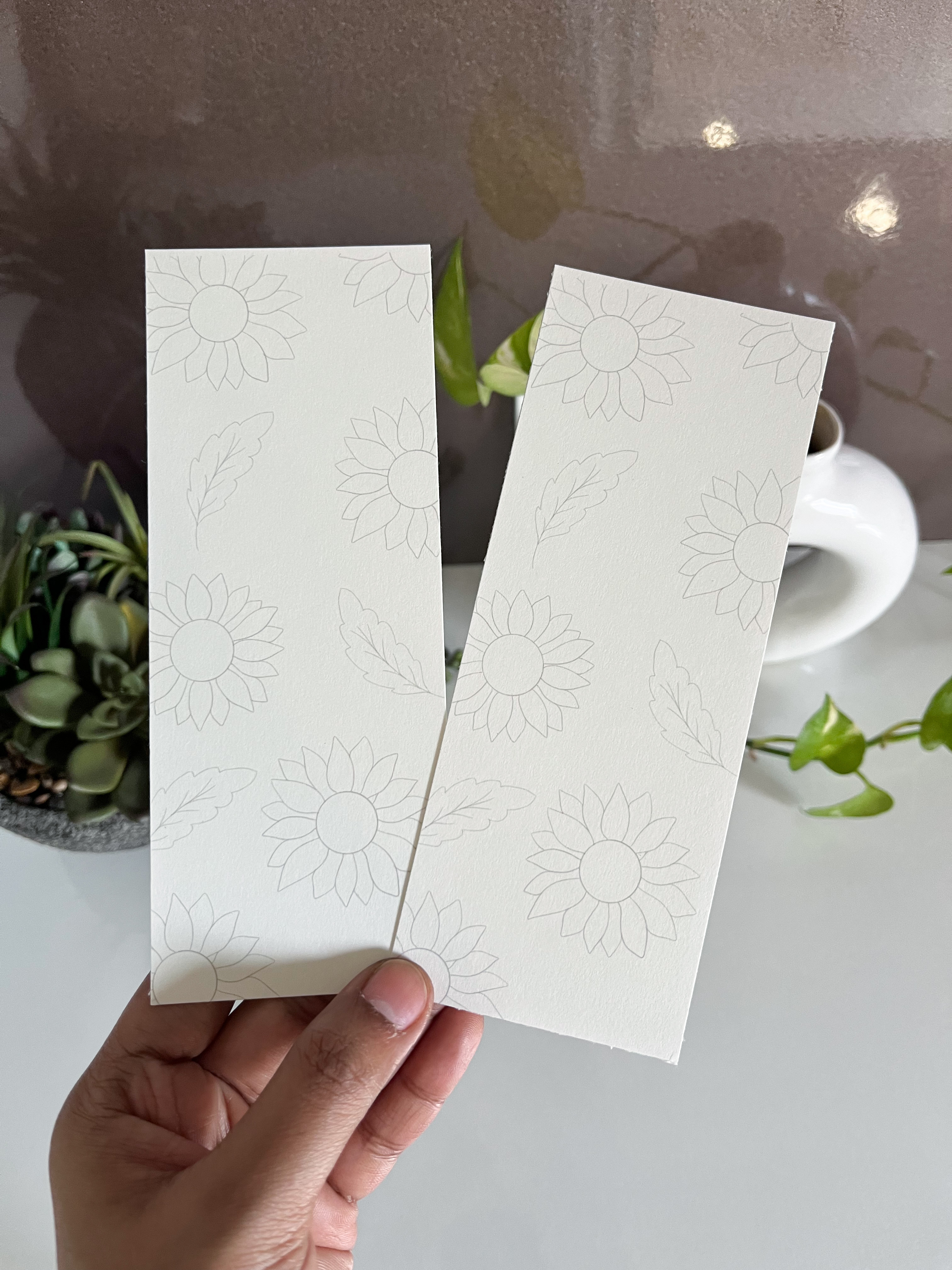 Orange and Sunflower Paintable Bookmark Set