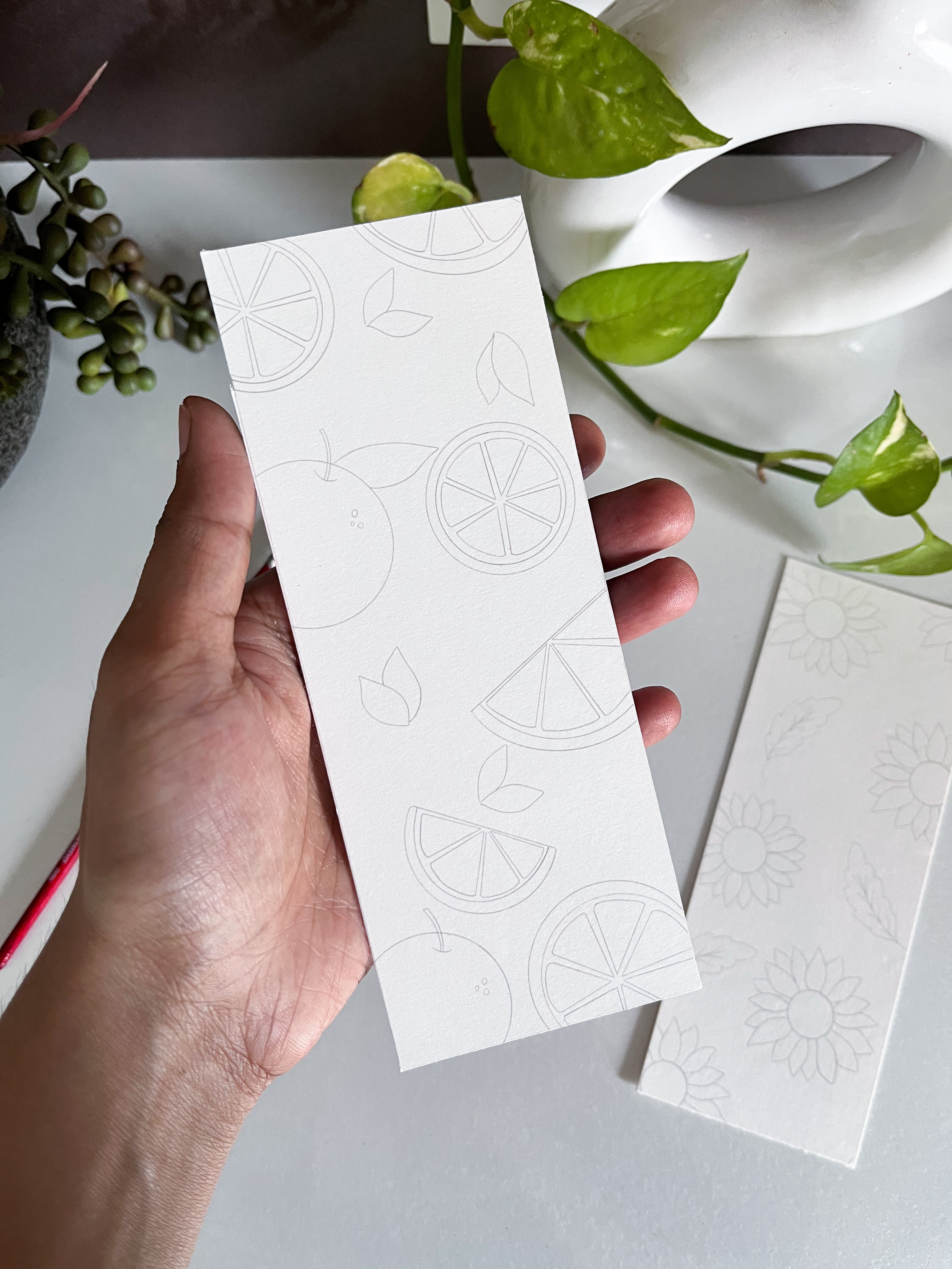 Orange and Sunflower Paintable Bookmark Set