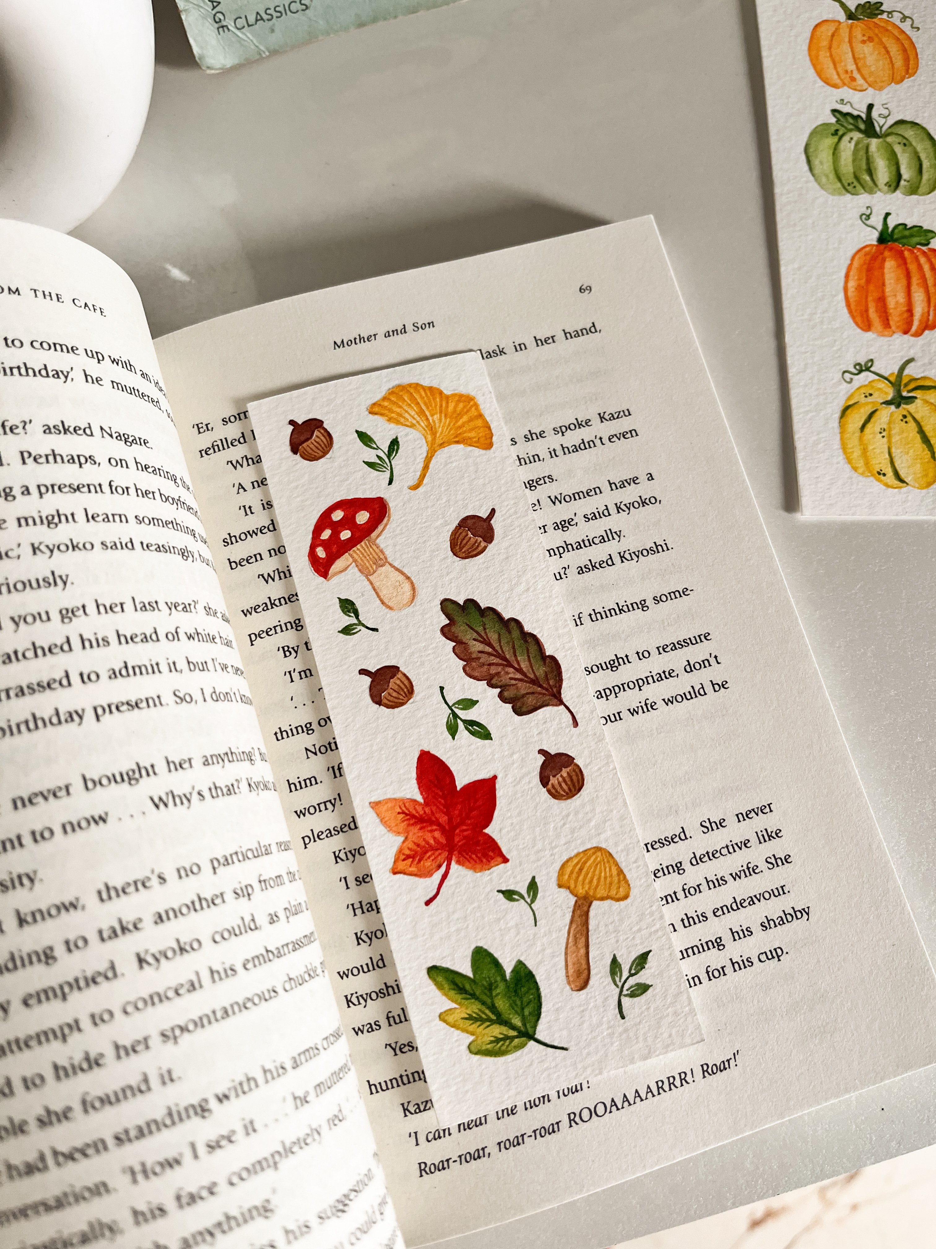 Pumpkins And Autumn Foliage Bookmark Set