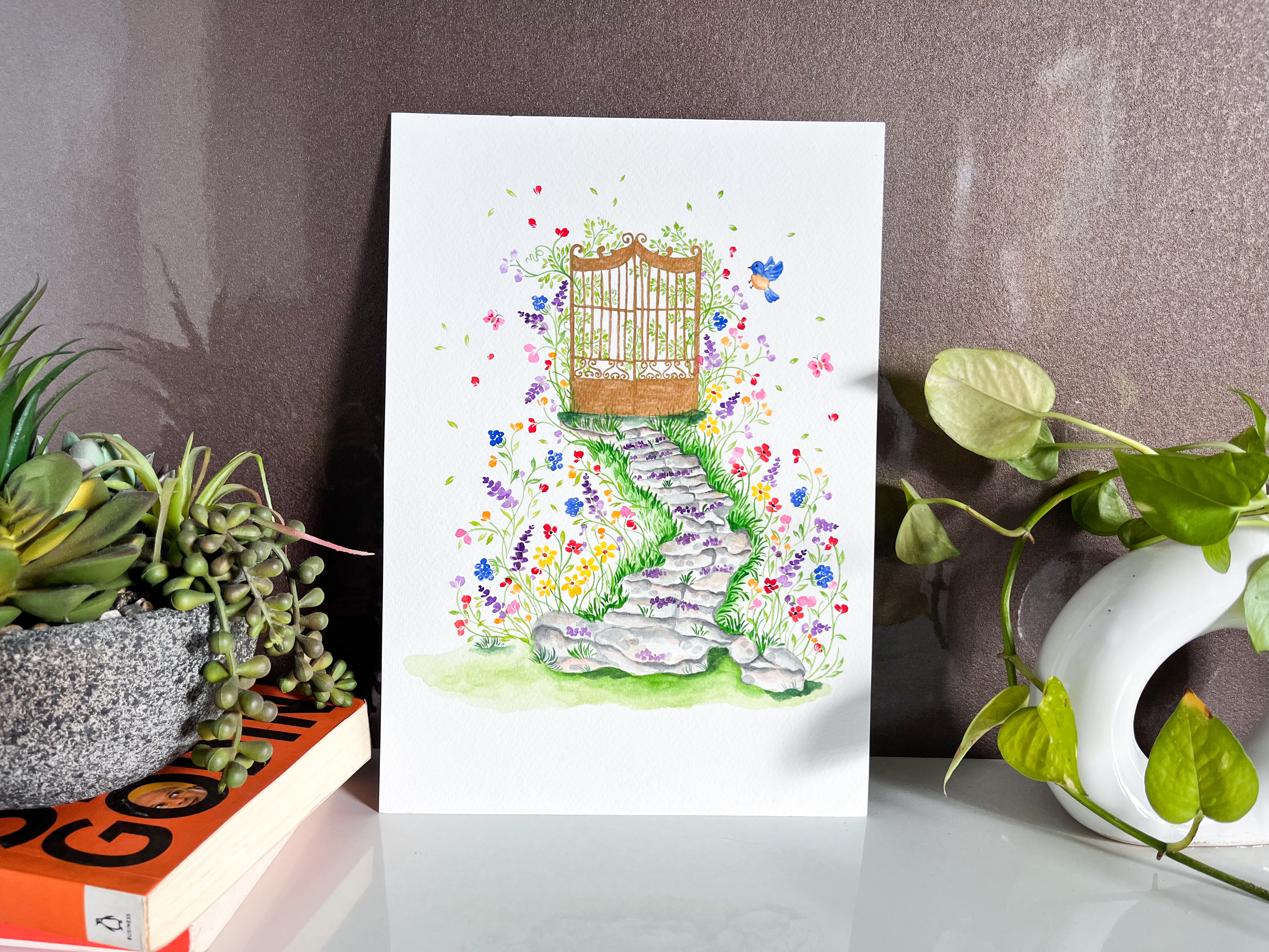 Watercolor Blooming Pathway