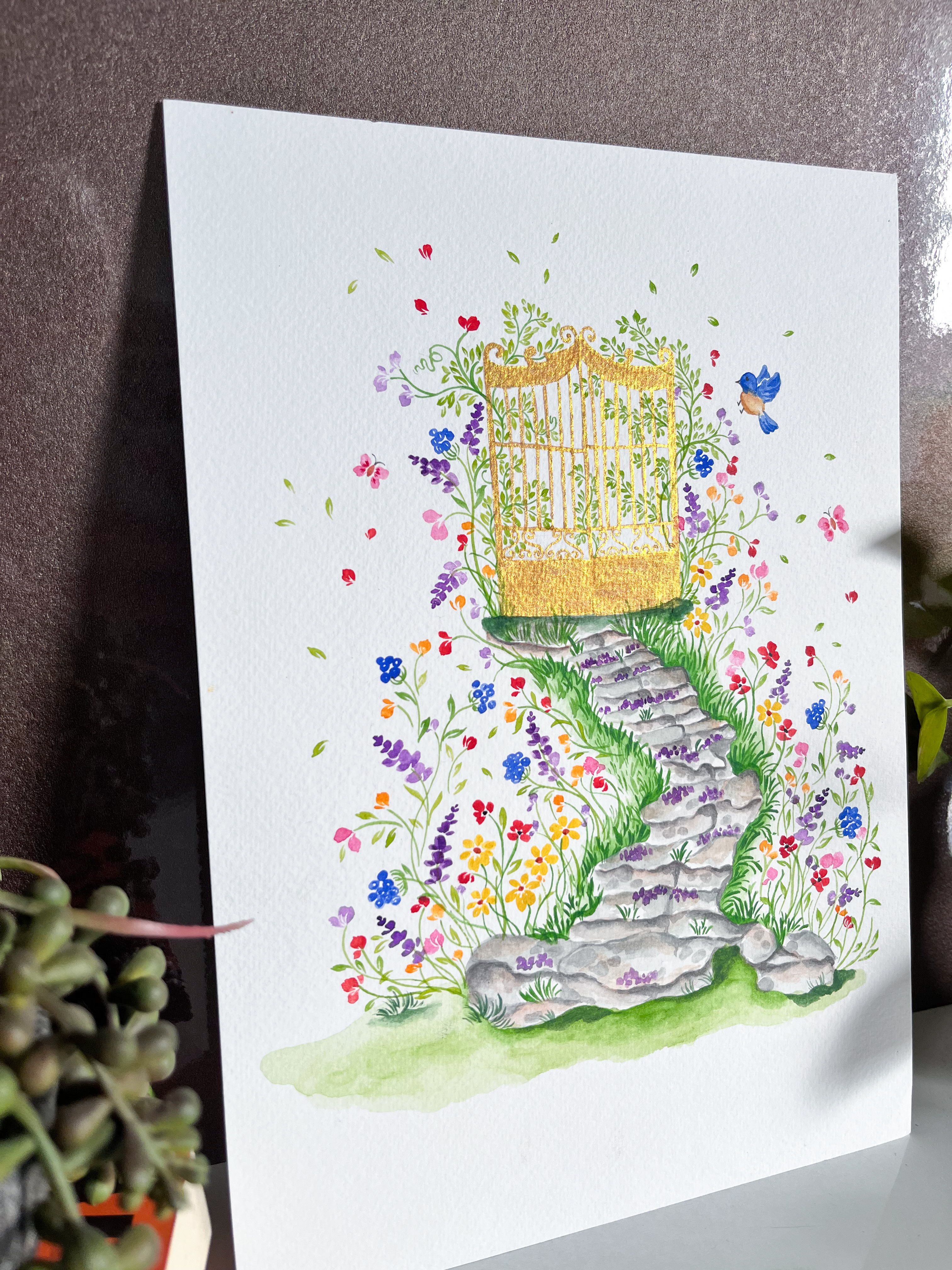 Watercolor Blooming Pathway