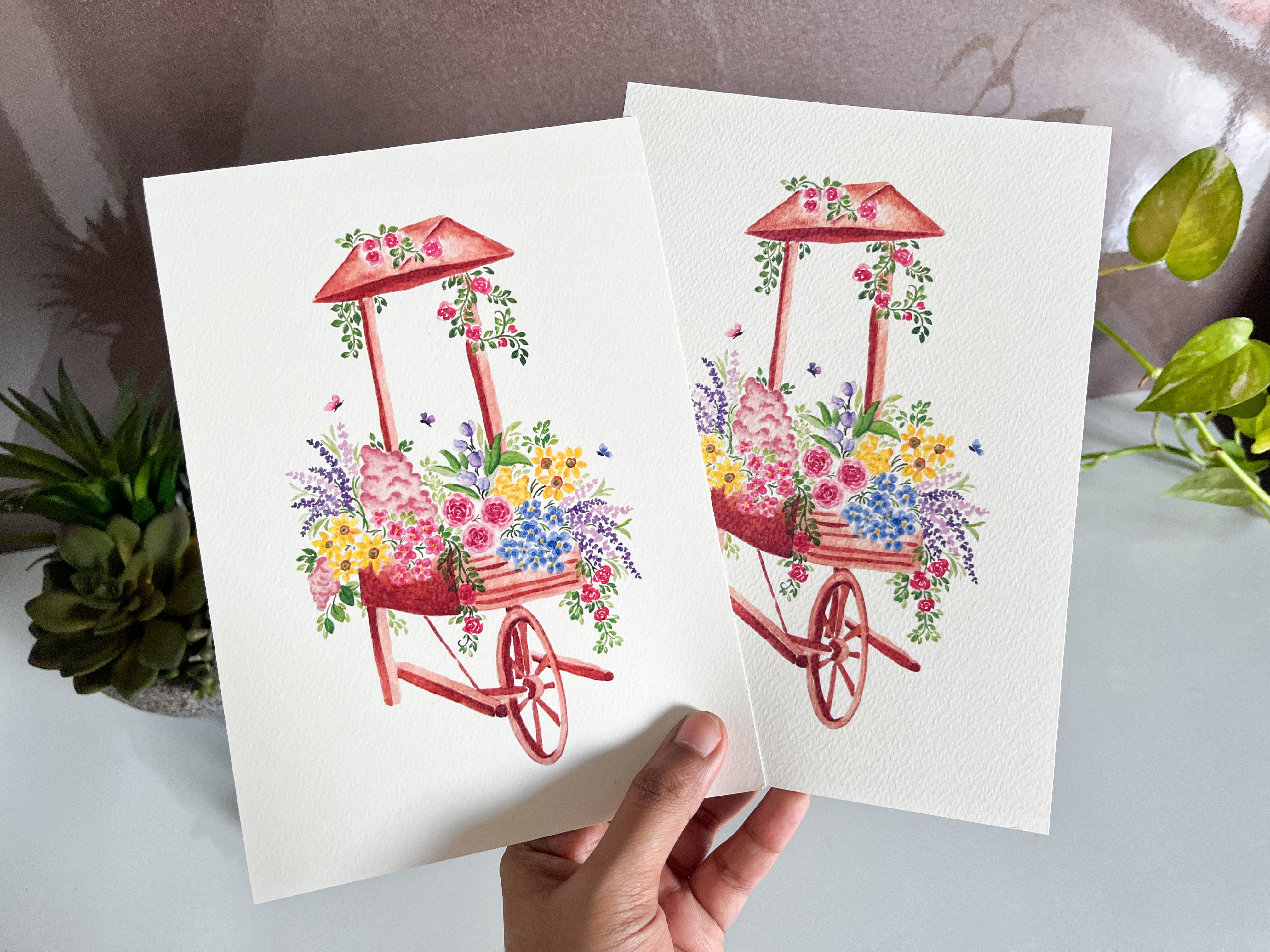 Floral Cart Art Print