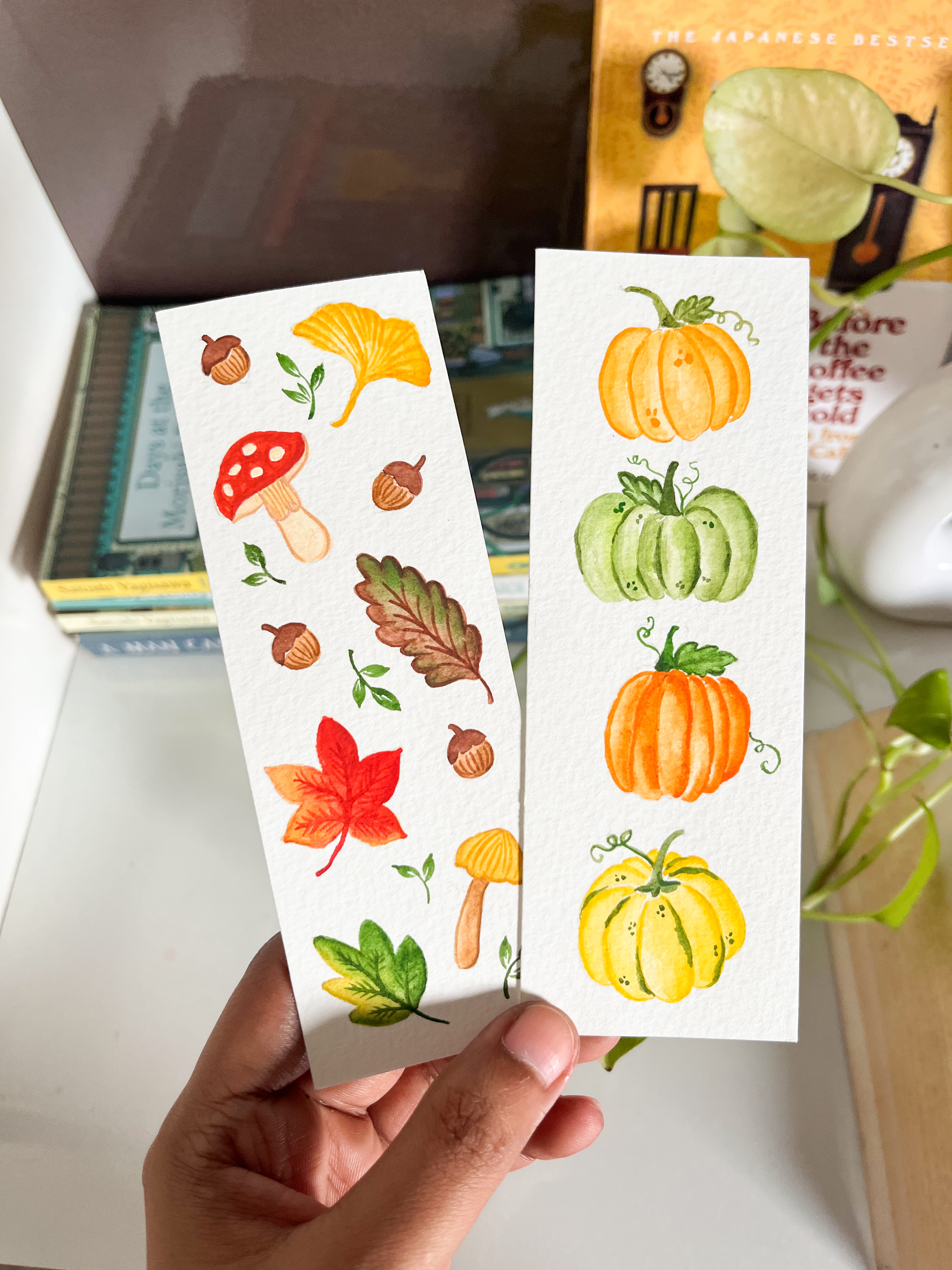 Pumpkins And Autumn Foliage Bookmark Set