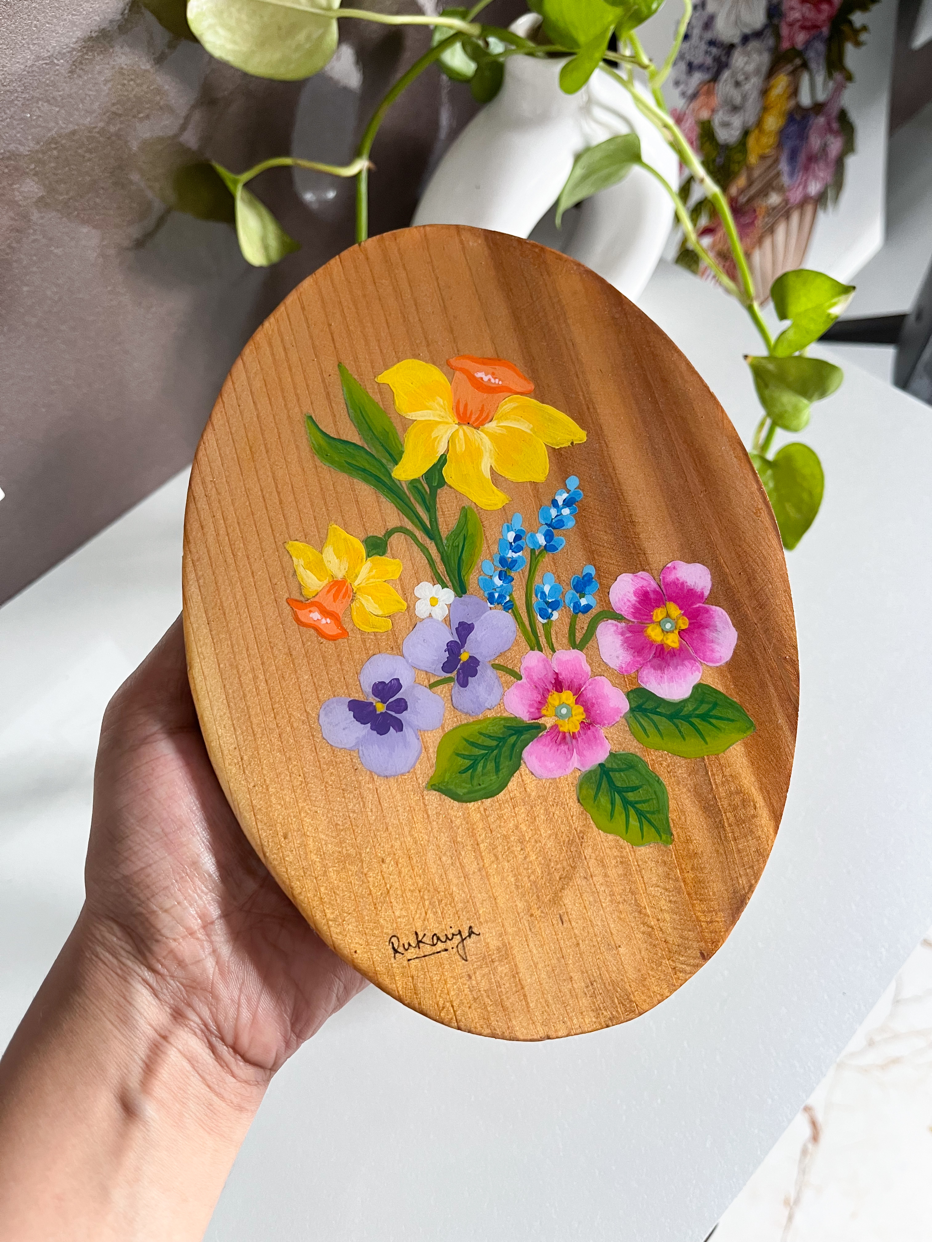 Handpainted Wooden Wall Plaque