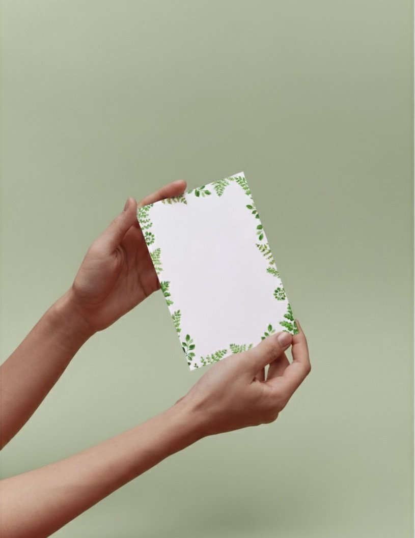 Green Leaves Unlined Notepad
