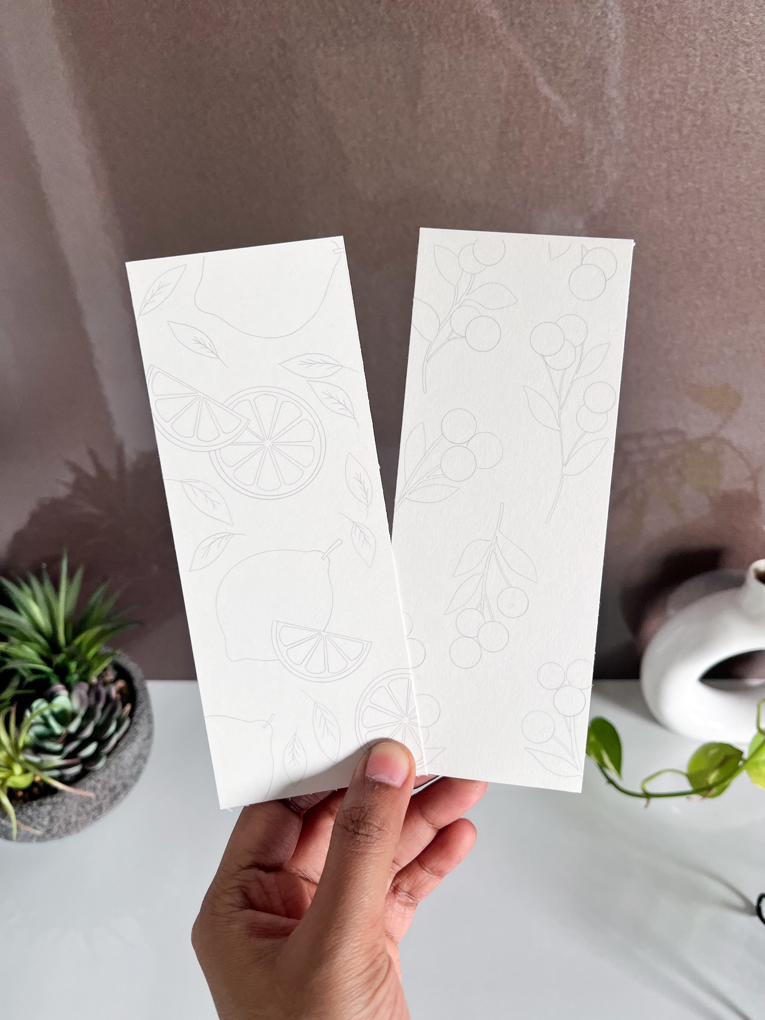 Cherry and Lemon Paintable Bookmark Set