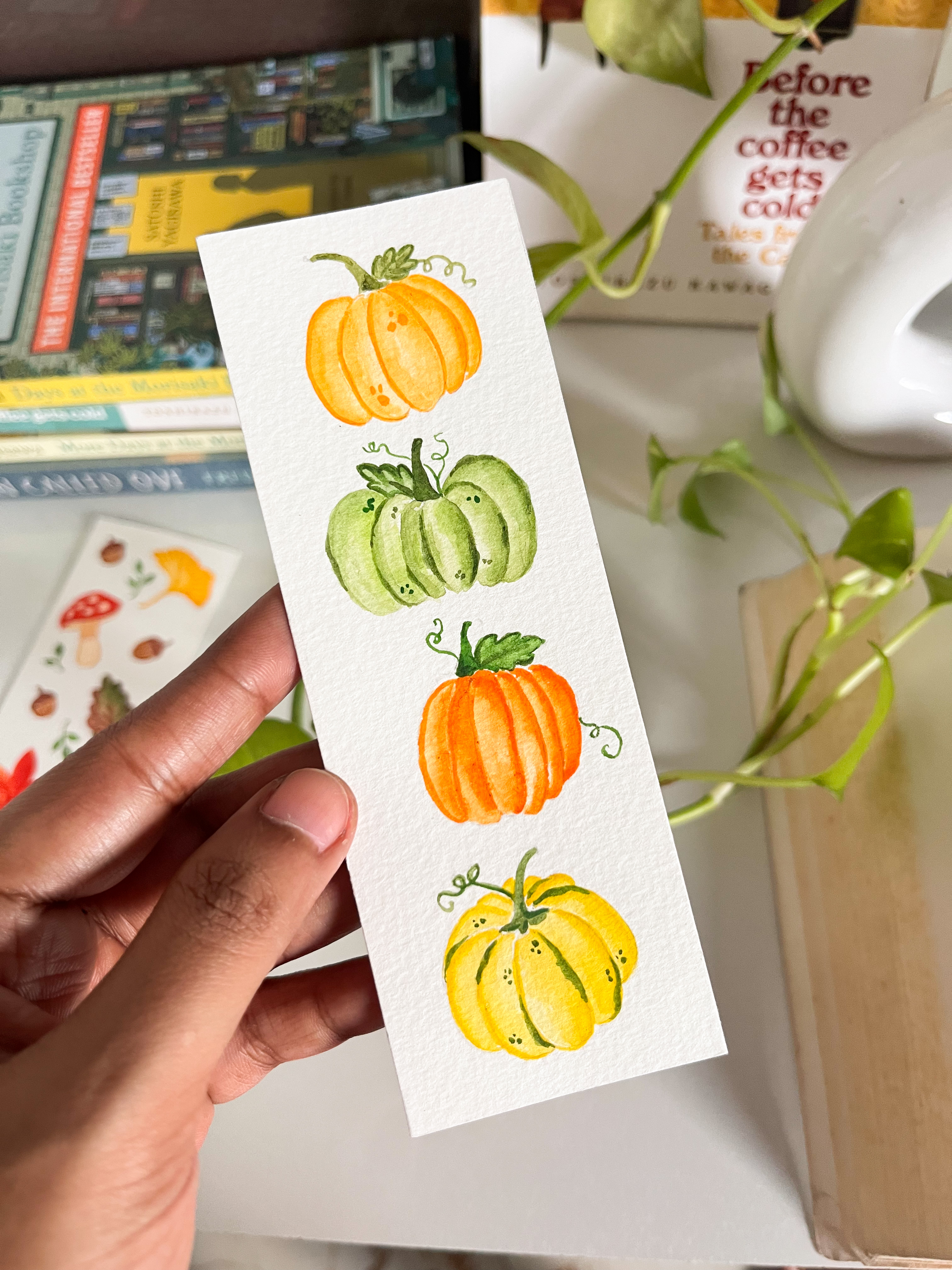 Pumpkins And Autumn Foliage Bookmark Set