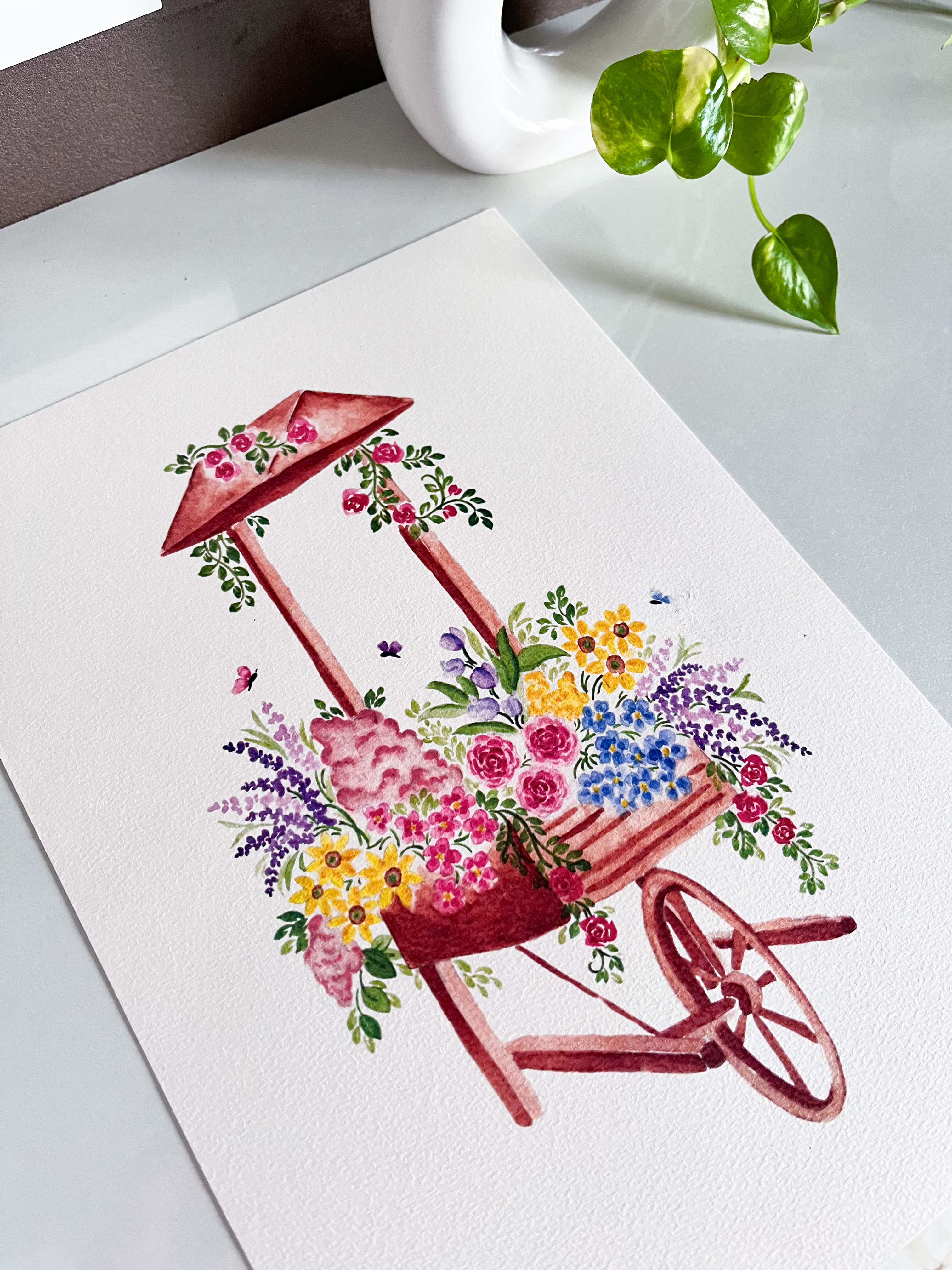 Floral Cart Art Print