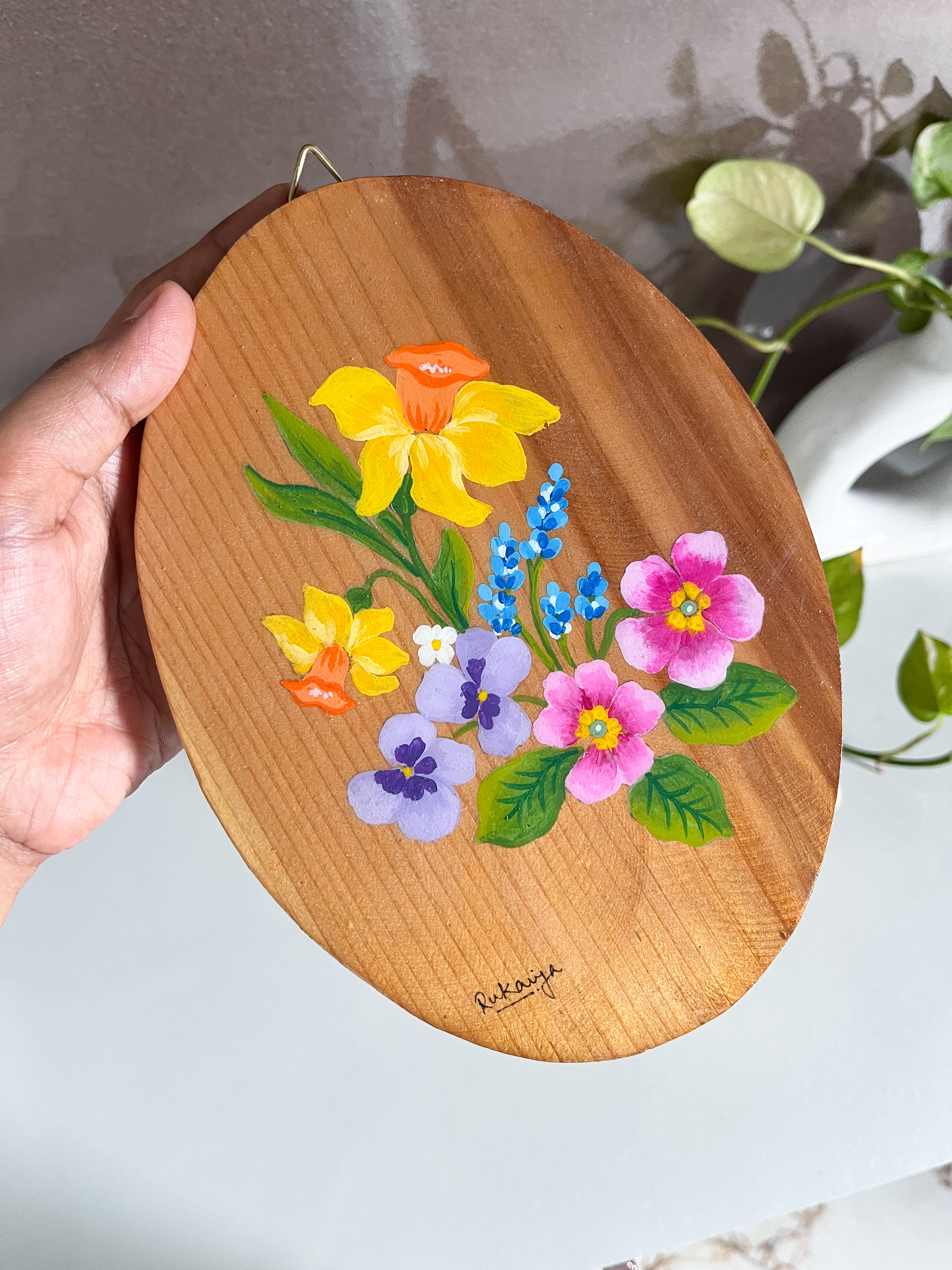 Handpainted Wooden Wall Plaque