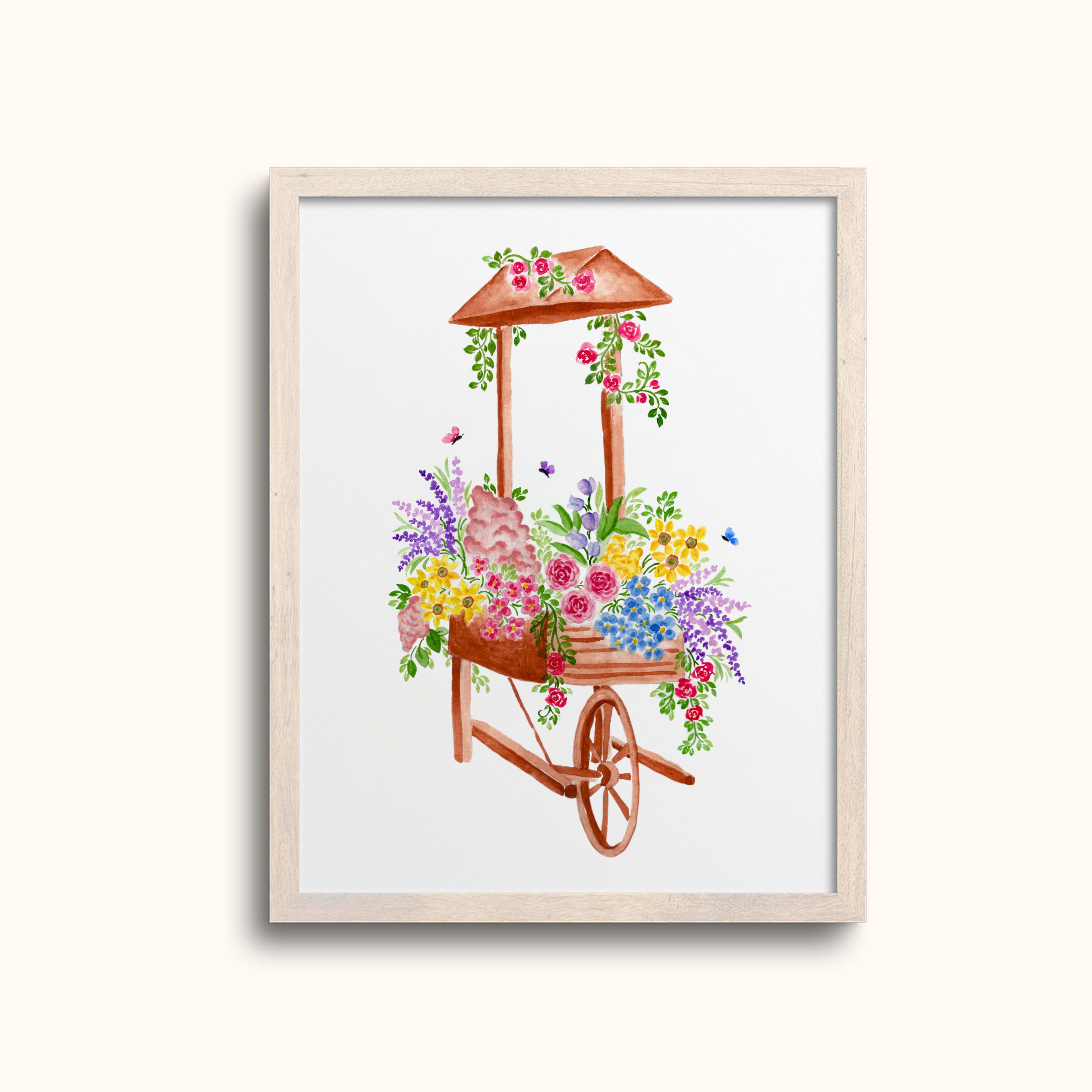 Floral Cart Art Print