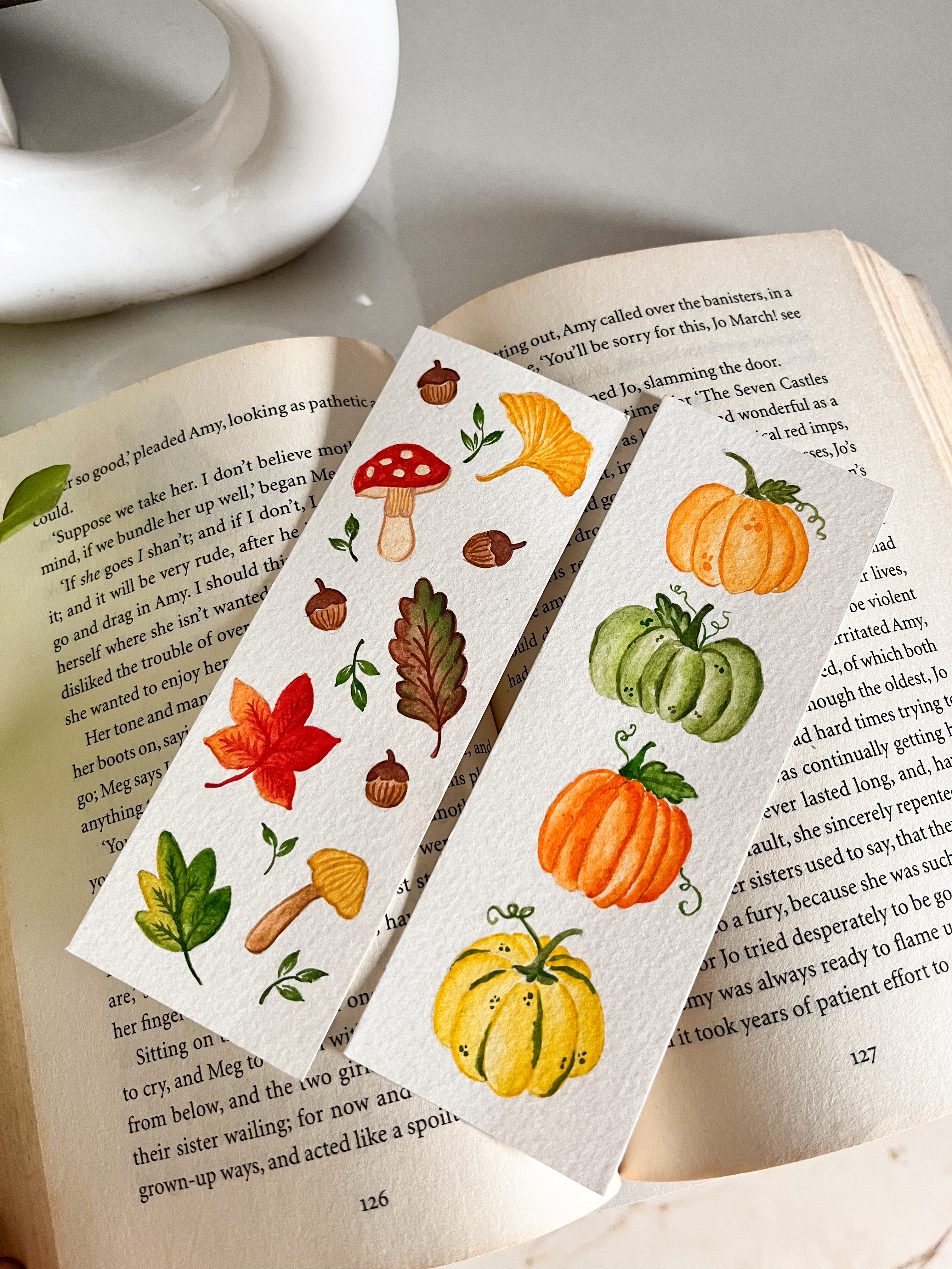 Pumpkins And Autumn Foliage Bookmark Set