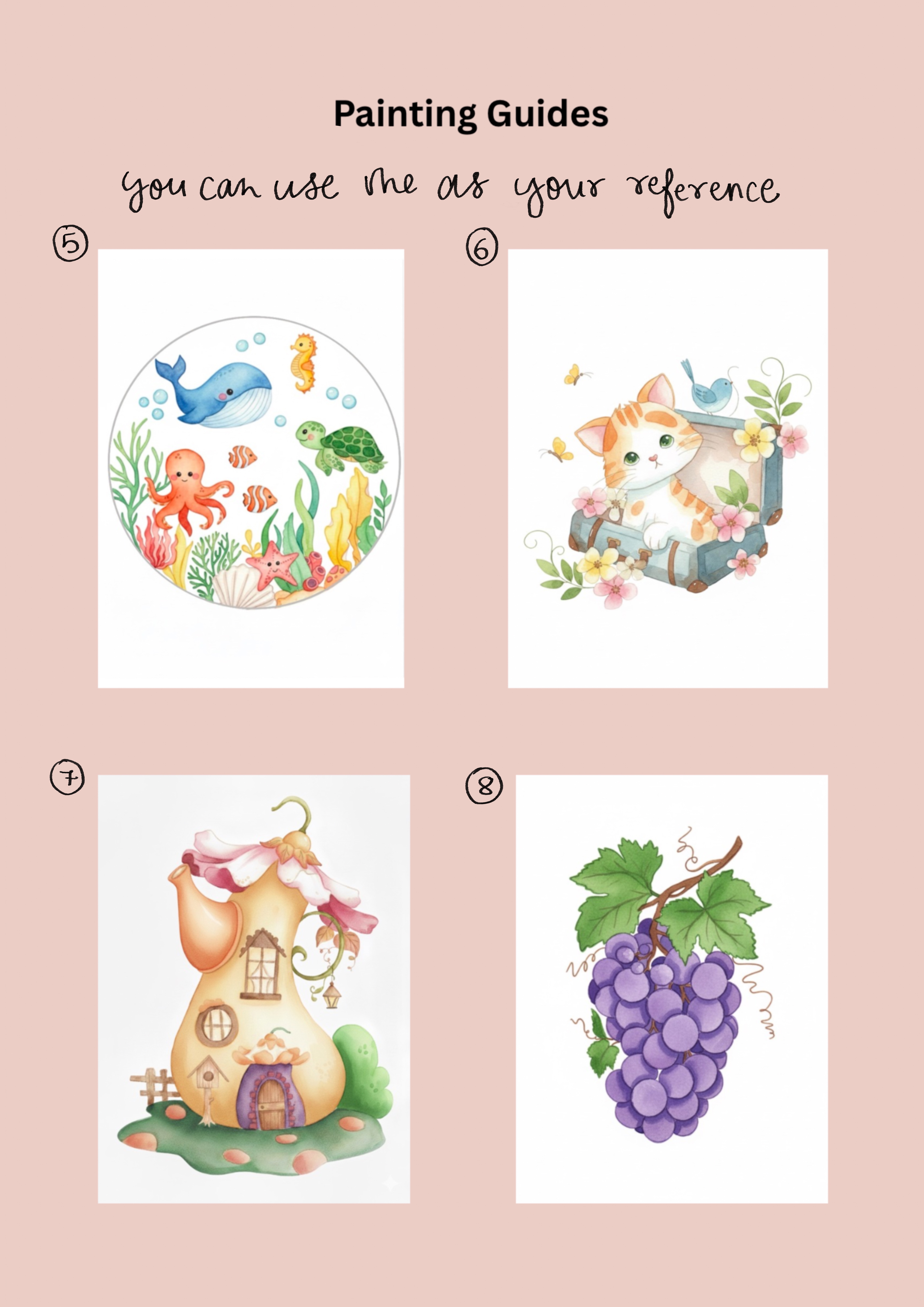 Print & Paint Art Sheets - Set of 8