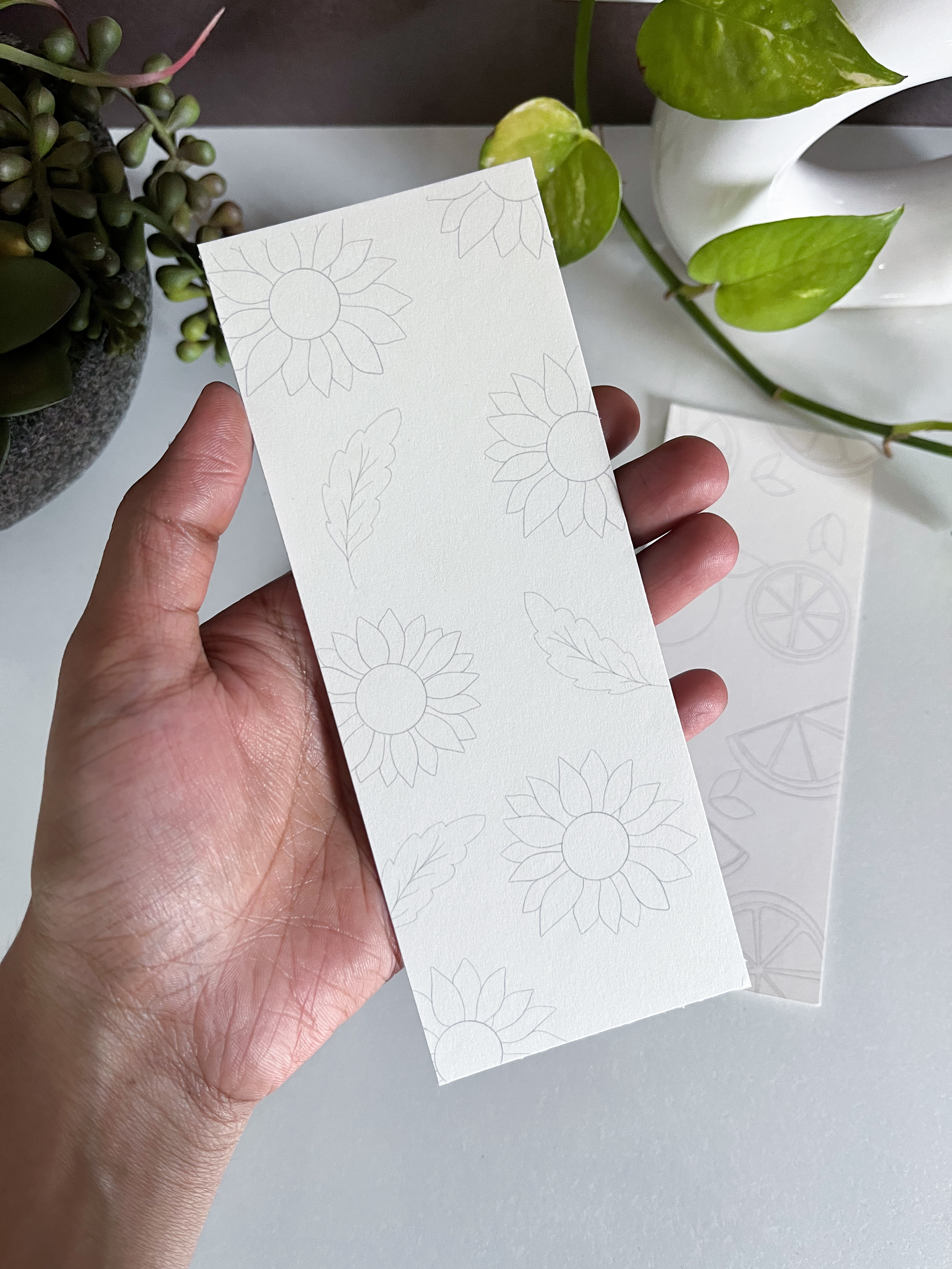 Orange and Sunflower Paintable Bookmark Set